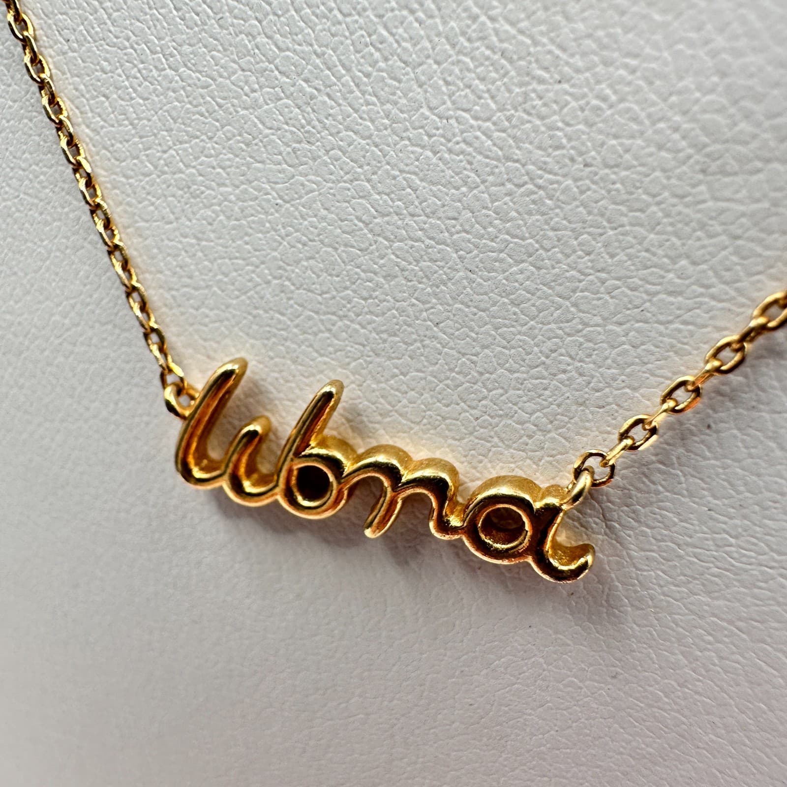 Vintage Y2K Gold Tone Libra Script Nameplate Necklace Astrology Zodiac Pendant - Thumbnail 7