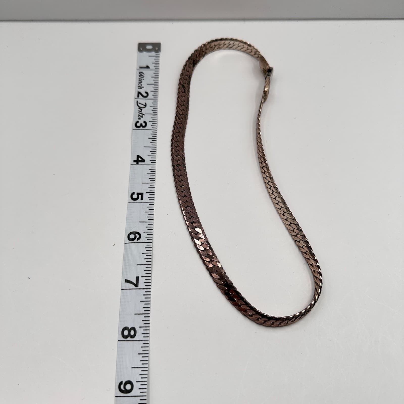 Vintage 80s Napier Necklace Gold Tone Wide Herringbone Cobra Chain Statement - Thumbnail 11