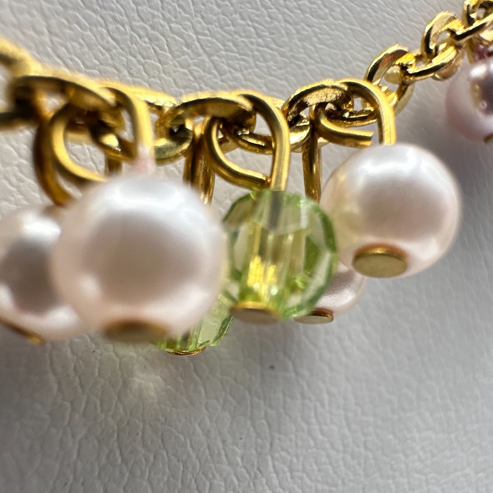 Vintage 90s Cookie Lee Pearl Glass Gold Tone Necklace Set Classic Womens Jewelry - Thumbnail 9