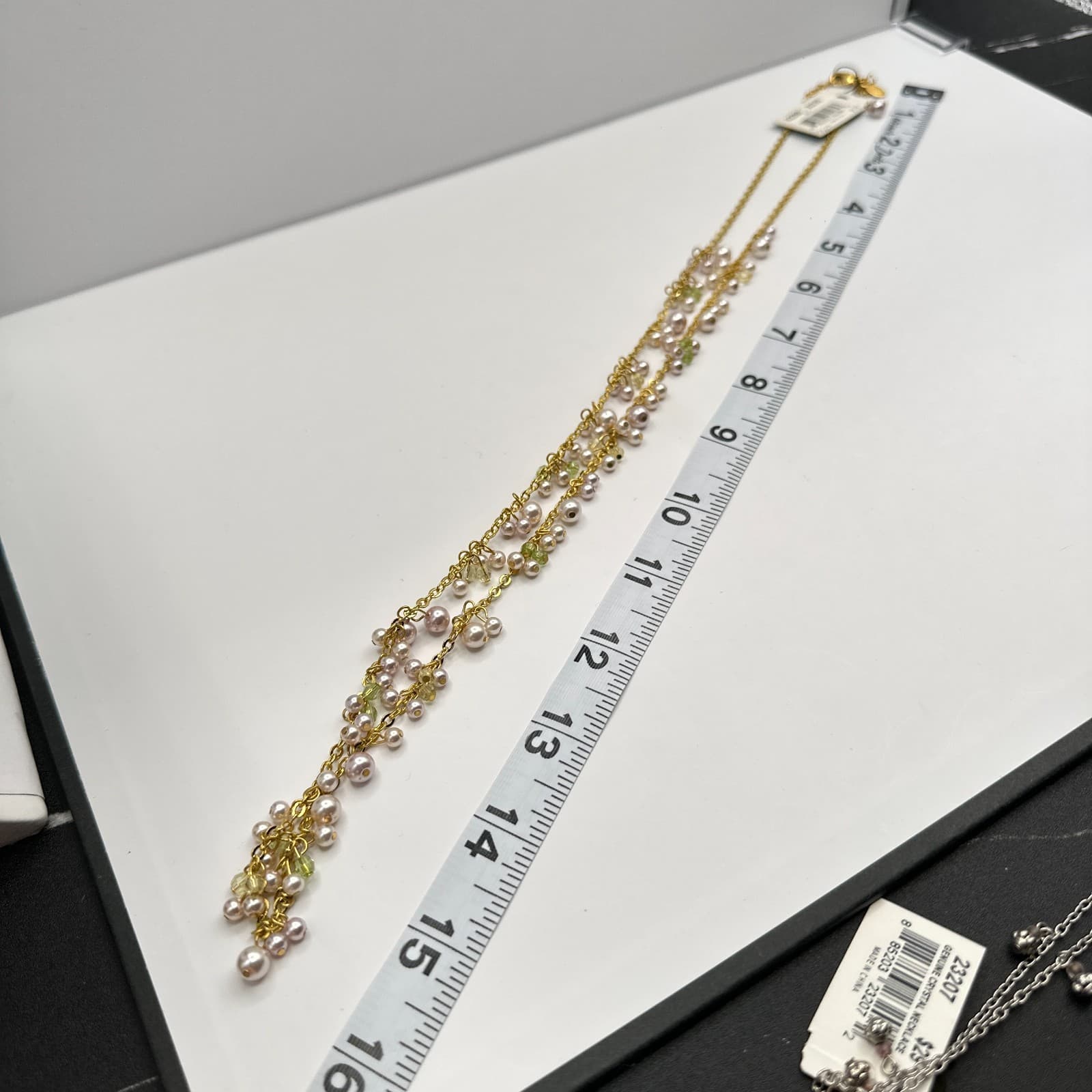 Vintage 90s Cookie Lee Pearl Glass Gold Tone Necklace Set Classic Womens Jewelry - Thumbnail 12