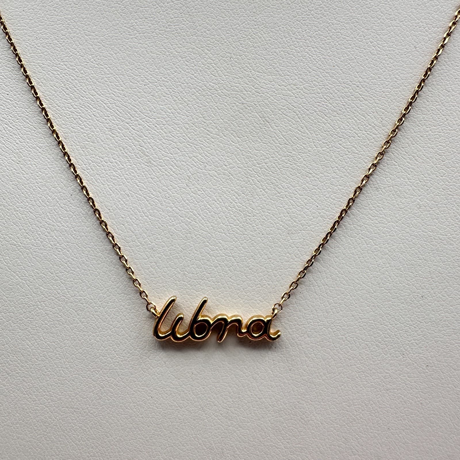Vintage Y2K Gold Tone Libra Script Nameplate Necklace Astrology Zodiac Pendant - Thumbnail 4