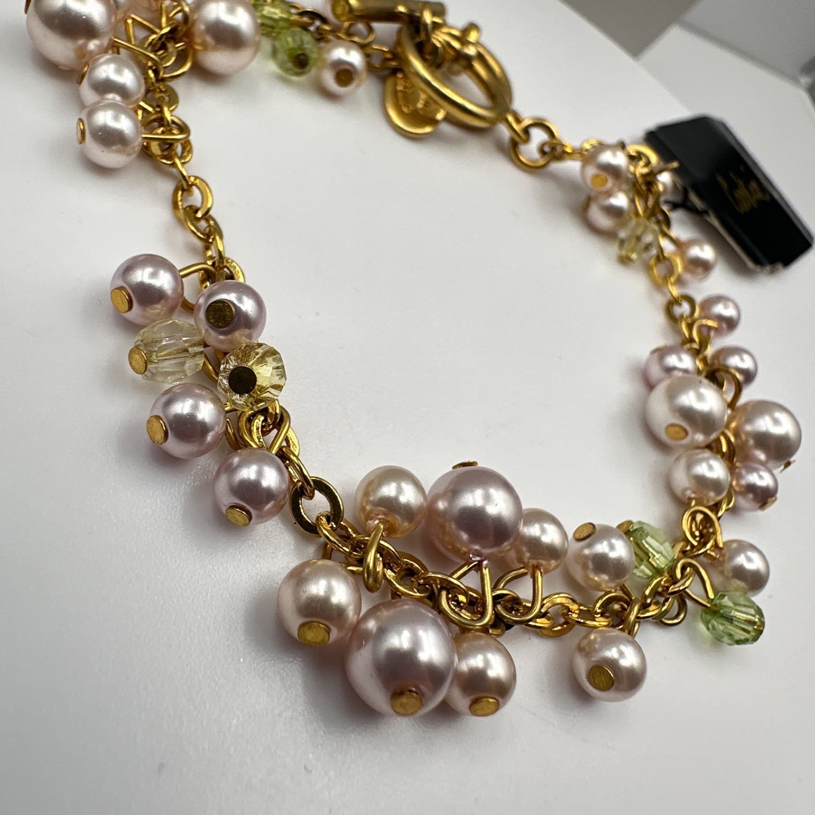 Vintage 90s Cookie Lee Pearl Glass Gold Tone Necklace Set Classic Womens Jewelry - Thumbnail 16