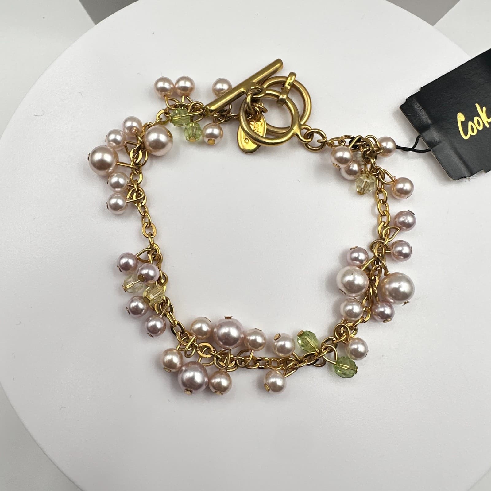 Vintage 90s Cookie Lee Pearl Glass Gold Tone Necklace Set Classic Womens Jewelry - Thumbnail 19