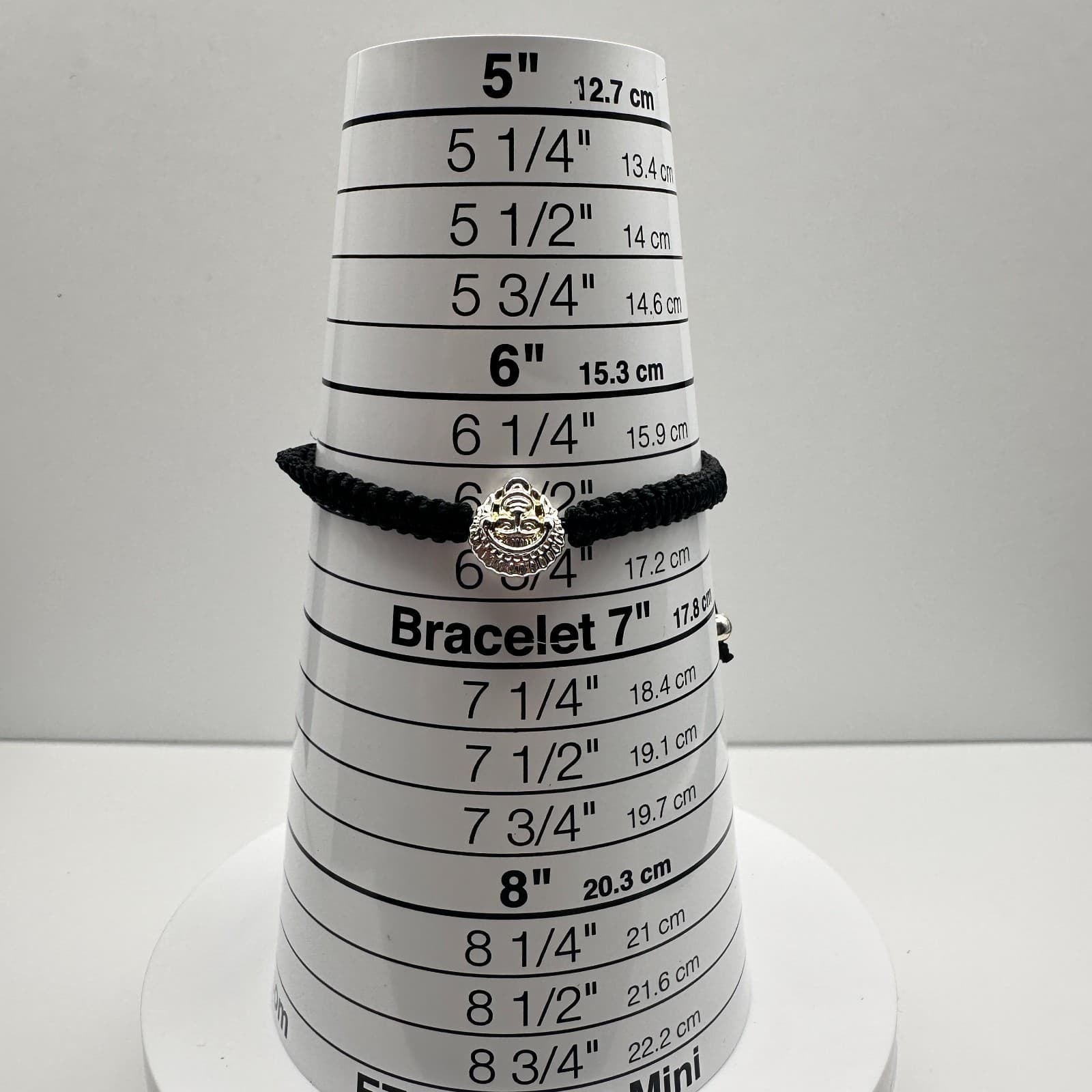 Vintage 90s Silver Tone Native American Chief Head Black Braided Cord Bracelet - Thumbnail 9