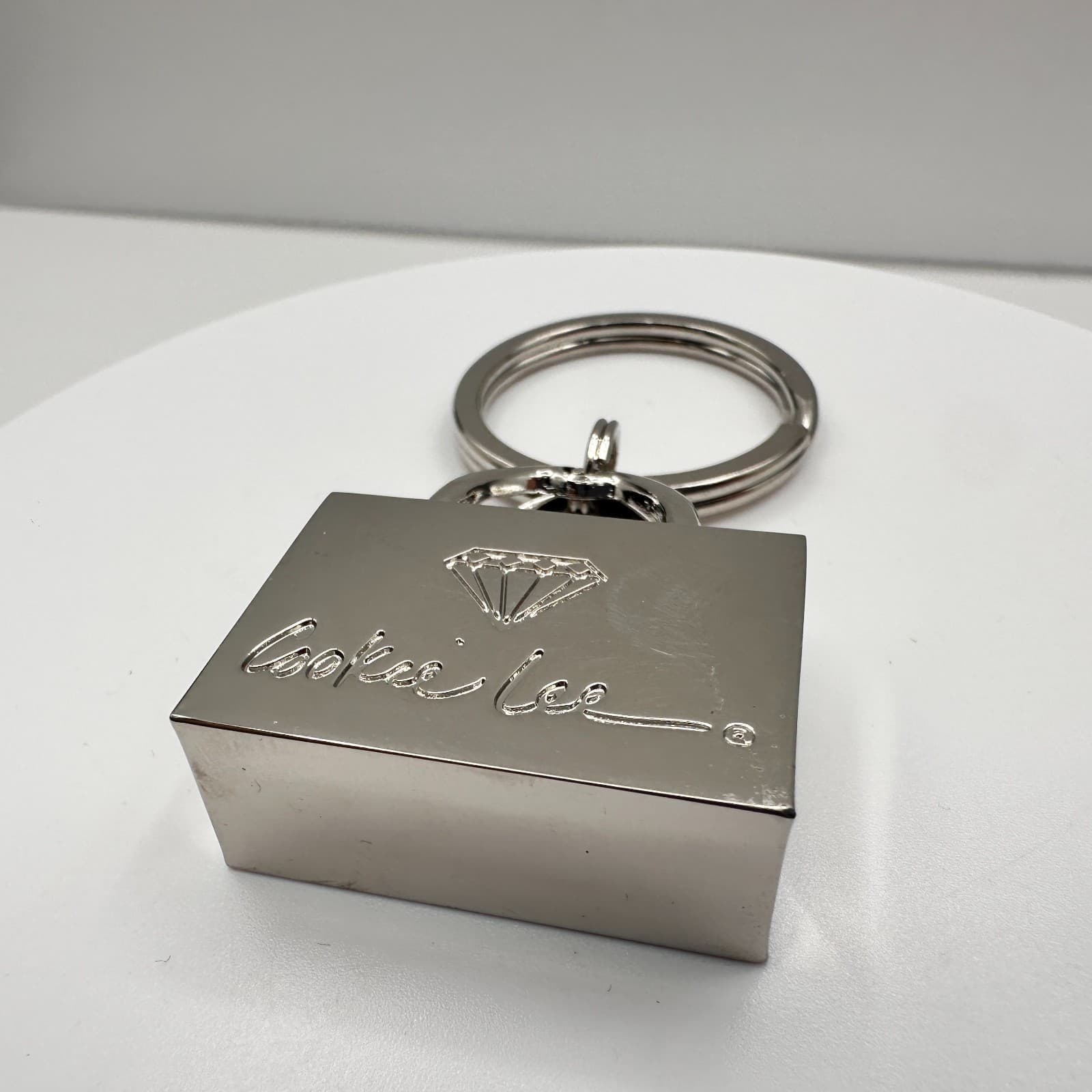 Vintage 90s Cookie Lee Silver Tone Shopping Bag Purse Keychain Fob Charm Gift - Thumbnail 8