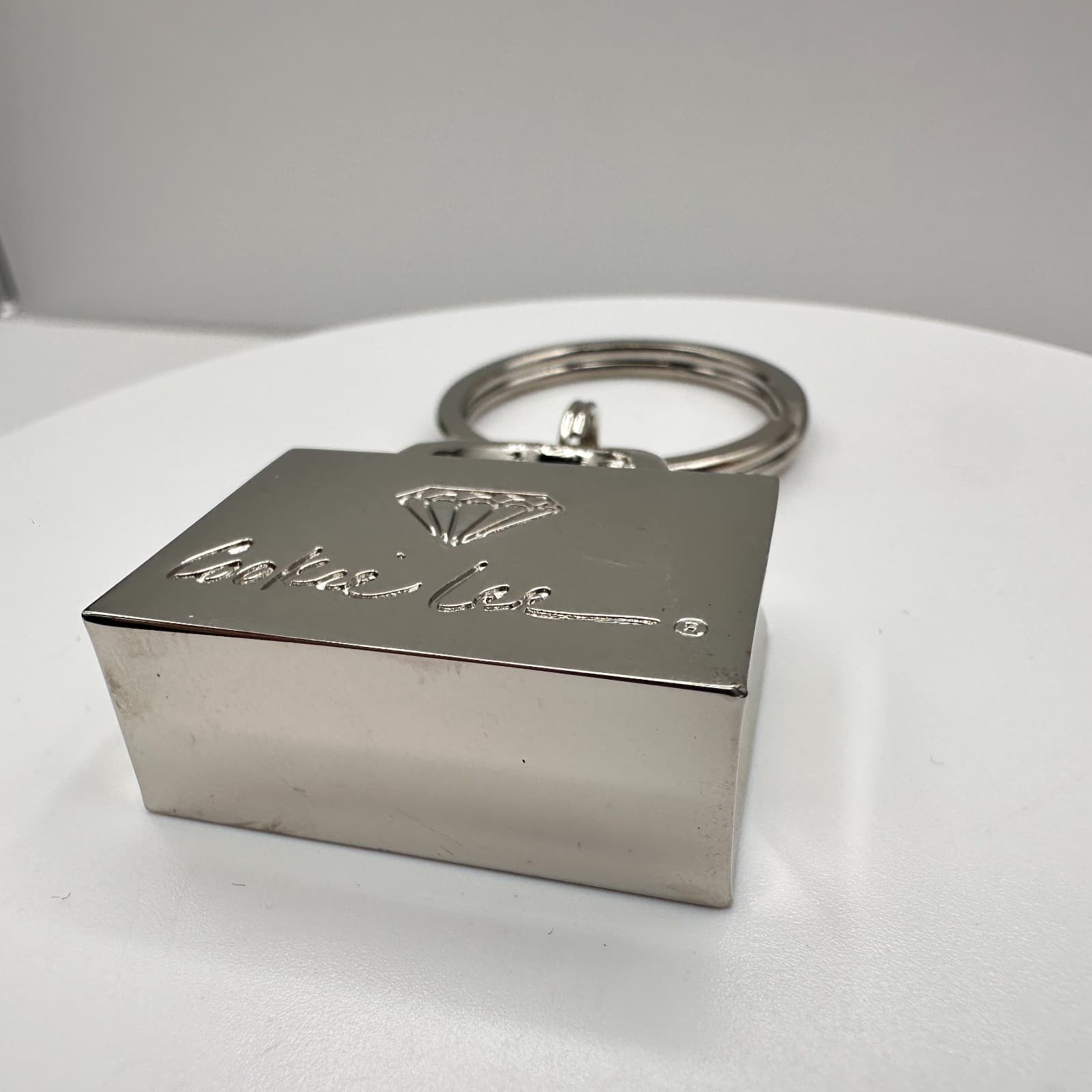 Vintage 90s Cookie Lee Silver Tone Shopping Bag Purse Keychain Fob Charm Gift - Thumbnail 7