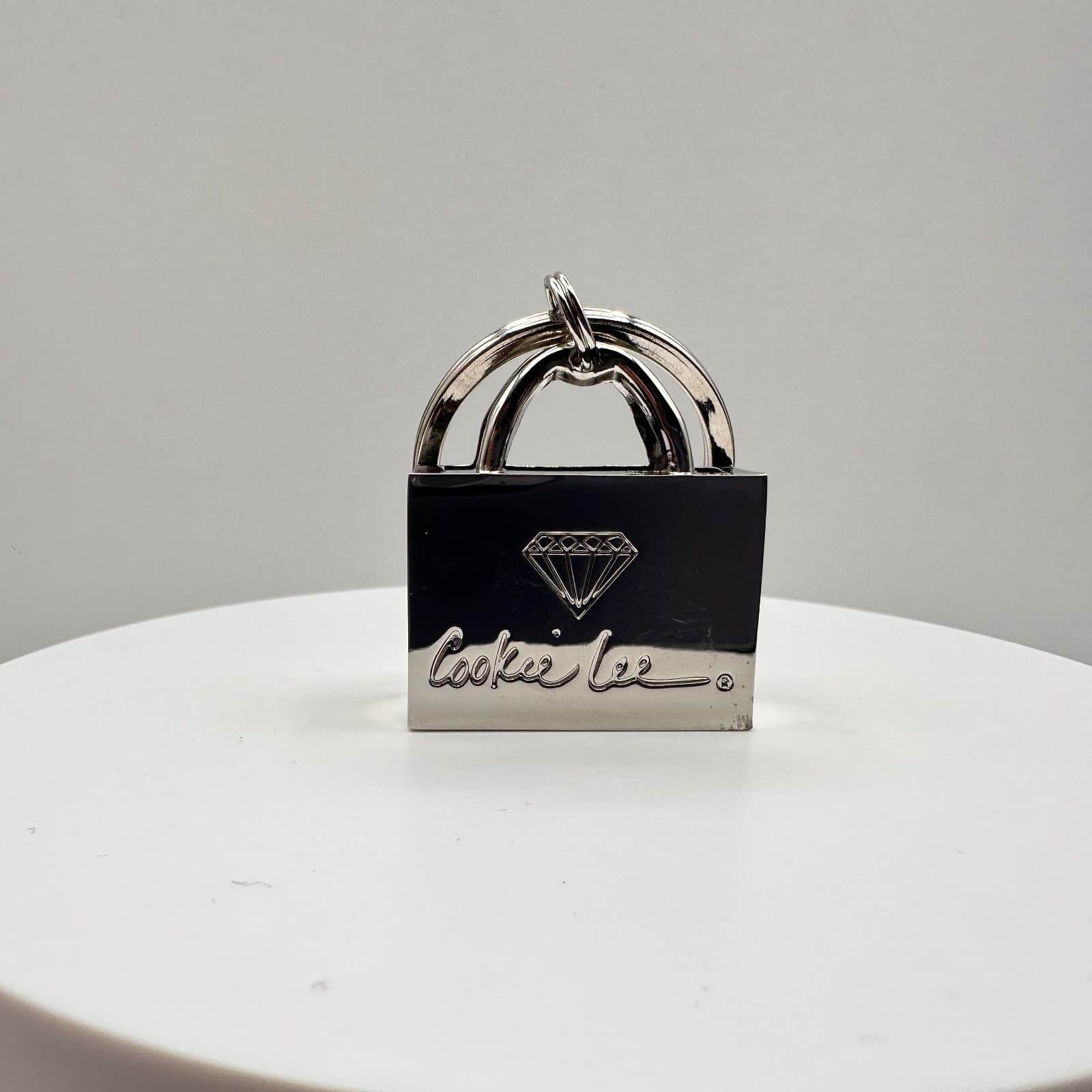 Vintage 90s Cookie Lee Silver Tone Shopping Bag Purse Keychain Fob Charm Gift - Thumbnail 3