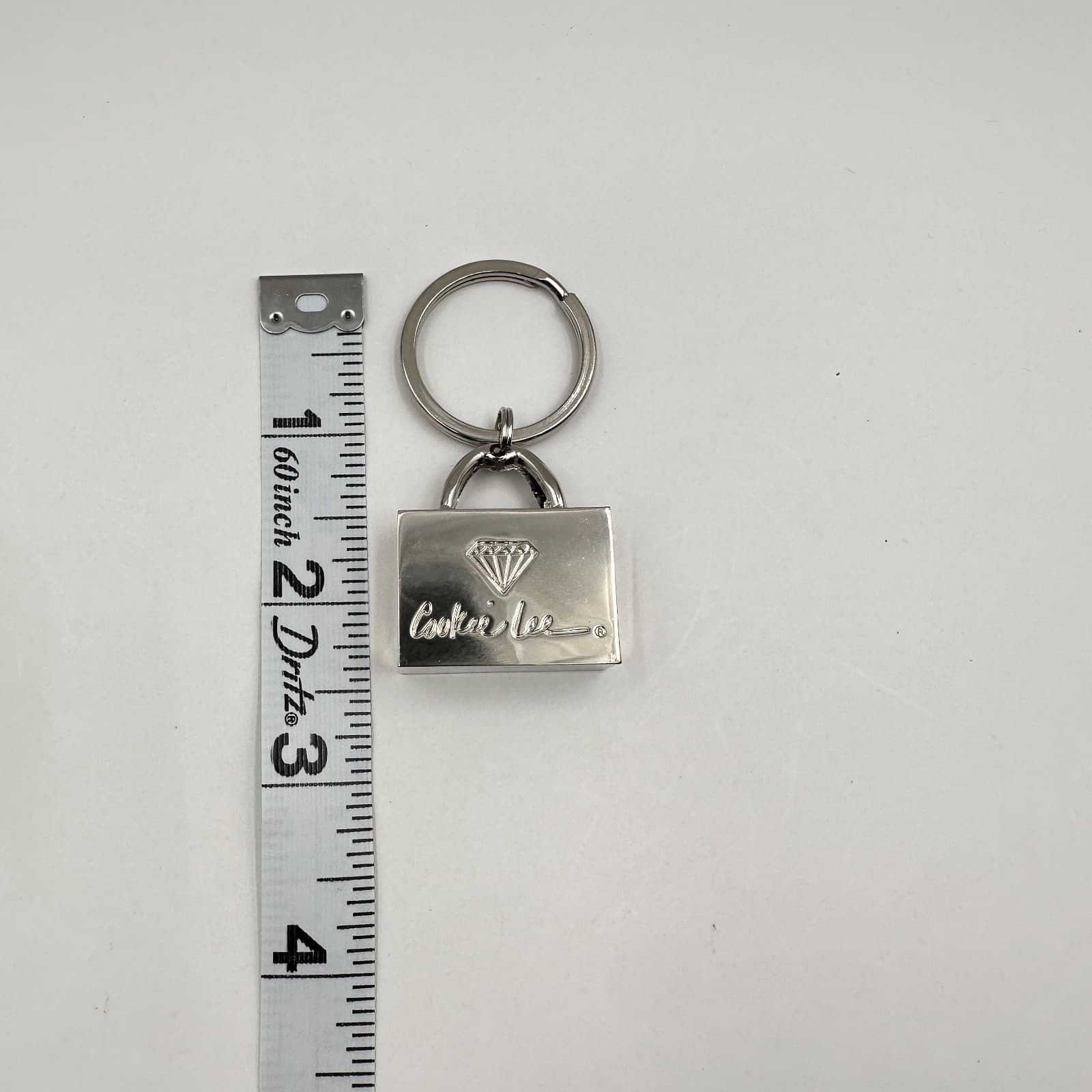 Vintage 90s Cookie Lee Silver Tone Shopping Bag Purse Keychain Fob Charm Gift - Thumbnail 13