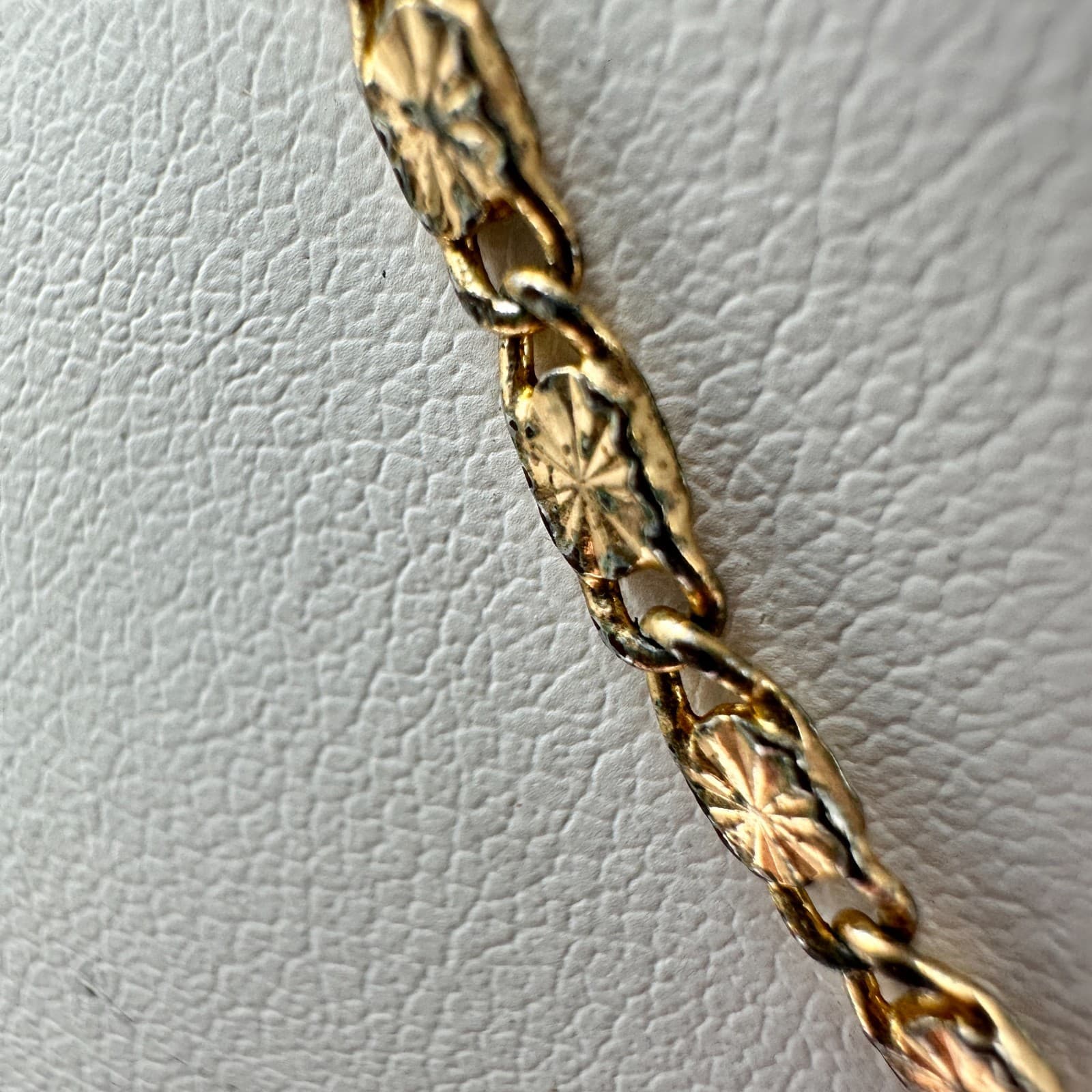 Vintage 90s Gold Tone Cut Starburst Link Chain Necklace Retro Women's Jewelry - Thumbnail 6