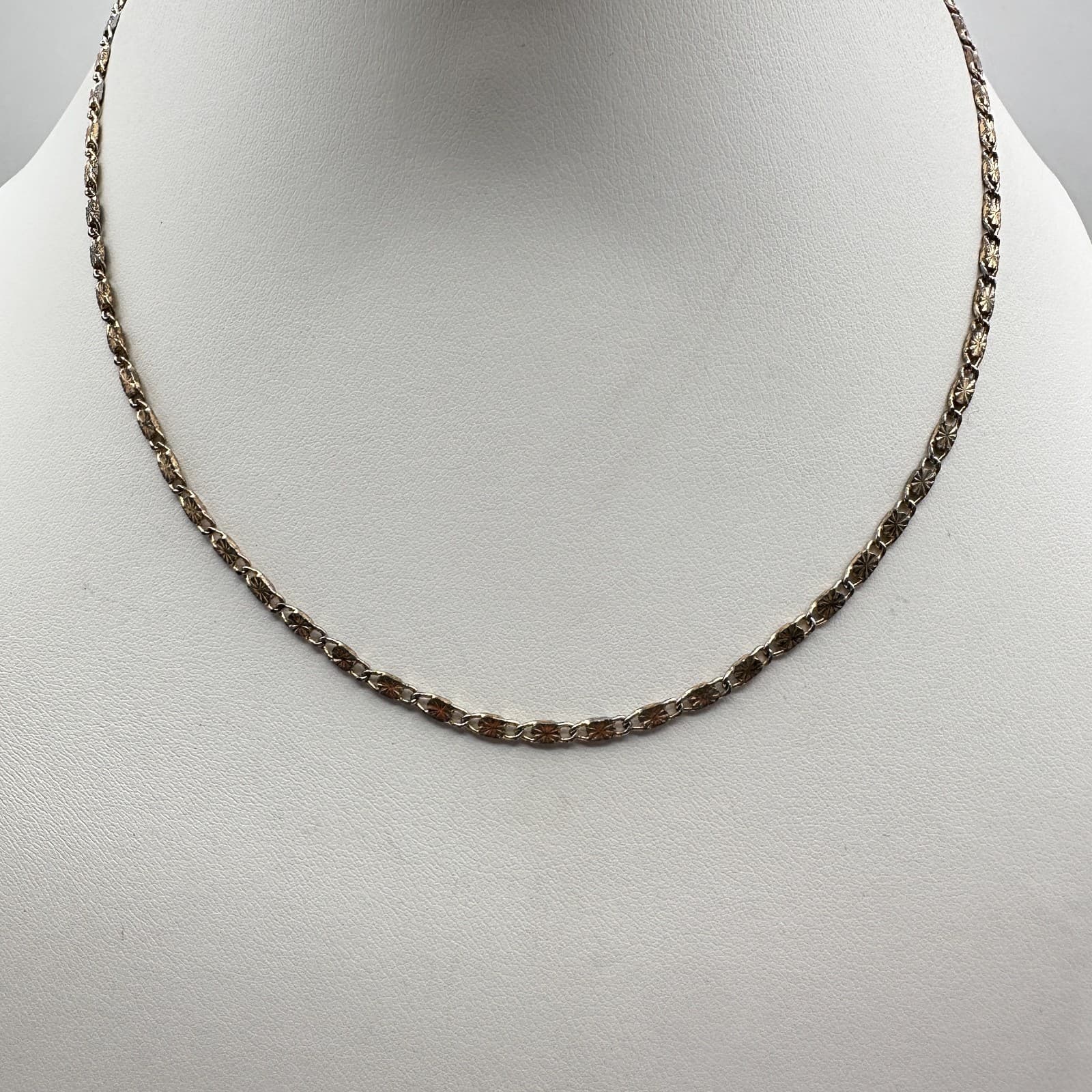 Vintage 90s Gold Tone Cut Starburst Link Chain Necklace Retro Women's Jewelry - Thumbnail 8