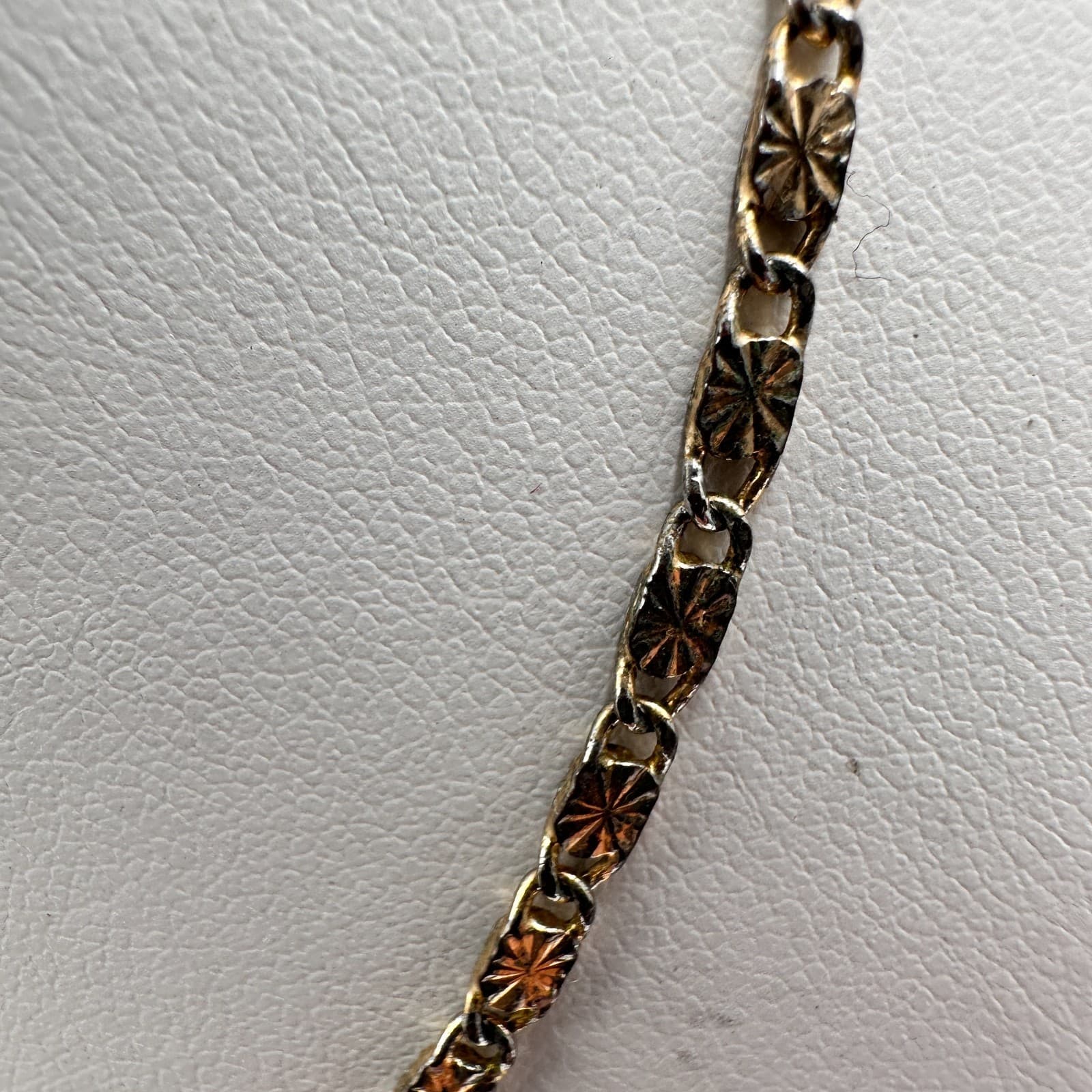 Vintage 90s Gold Tone Cut Starburst Link Chain Necklace Retro Women's Jewelry - Thumbnail 7