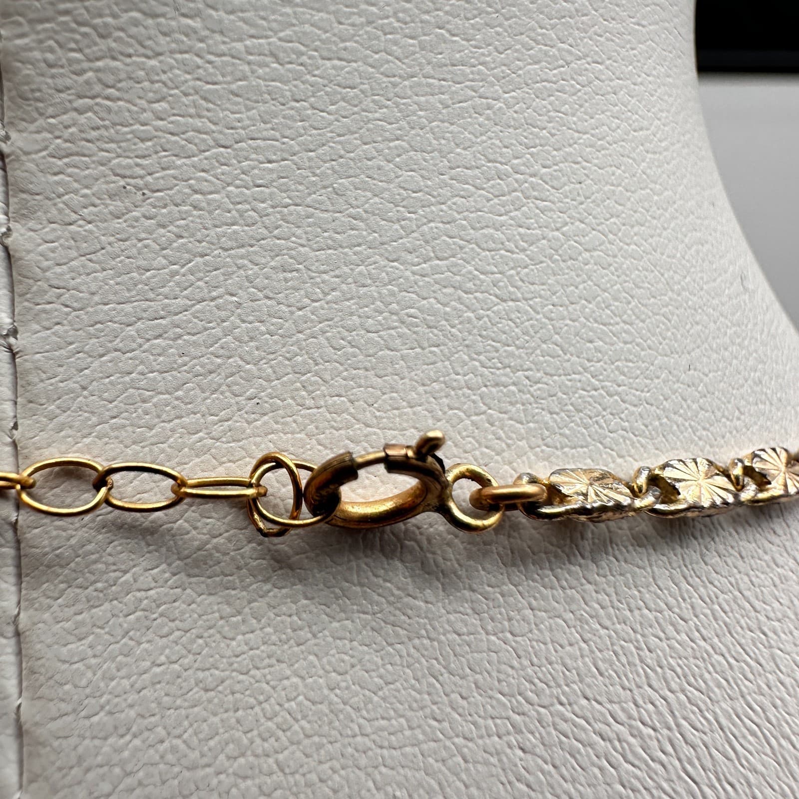 Vintage 90s Gold Tone Cut Starburst Link Chain Necklace Retro Women's Jewelry - Thumbnail 12