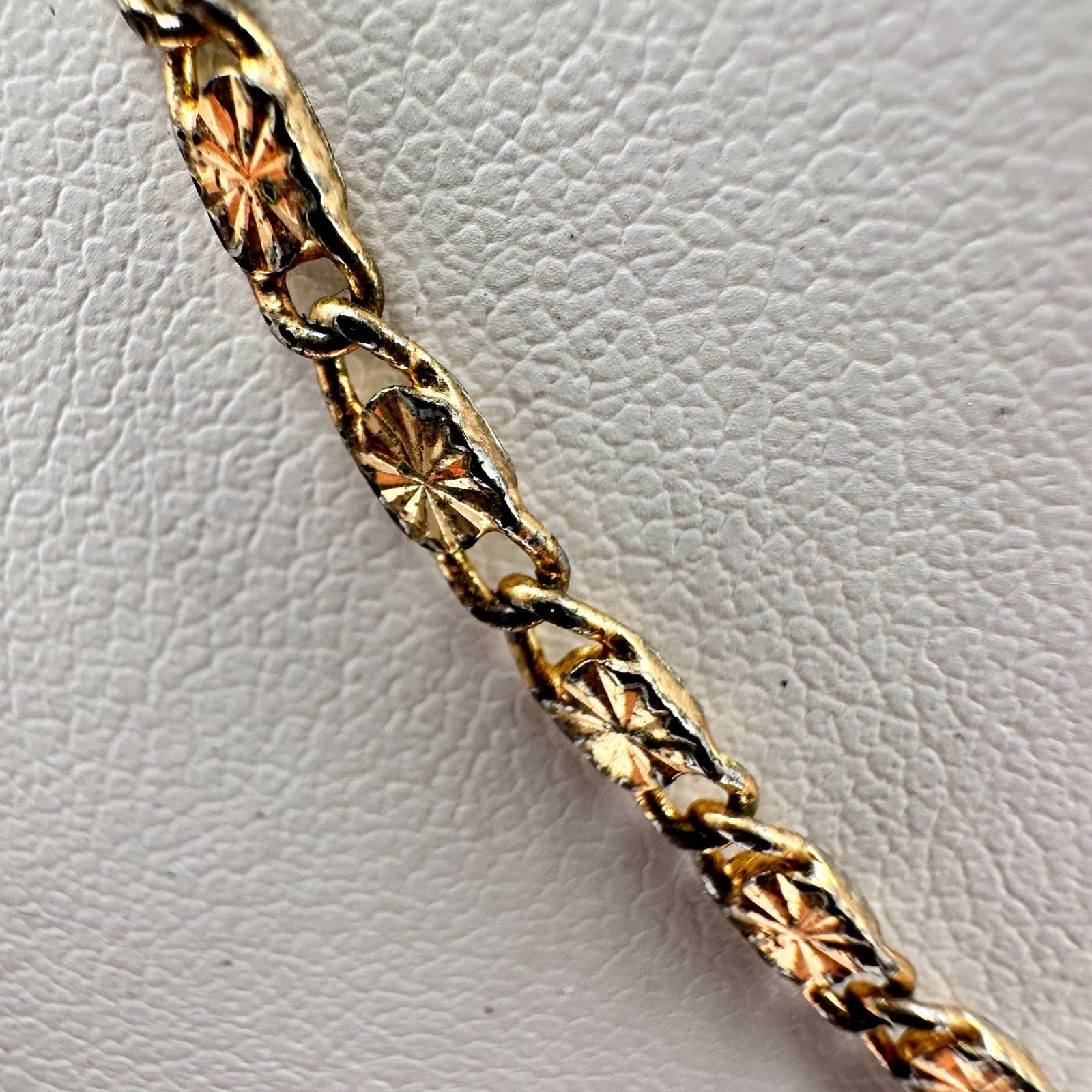 Vintage 90s Gold Tone Cut Starburst Link Chain Necklace Retro Women's Jewelry - Thumbnail 10