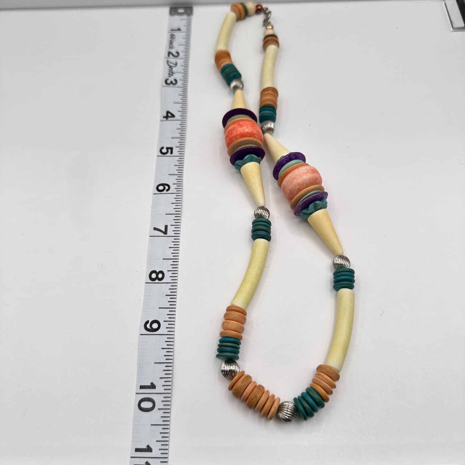 Vintage 80s Multi-Colour Boohoo Carved Wood & Bead Necklaces Jewelry - Thumbnail 20
