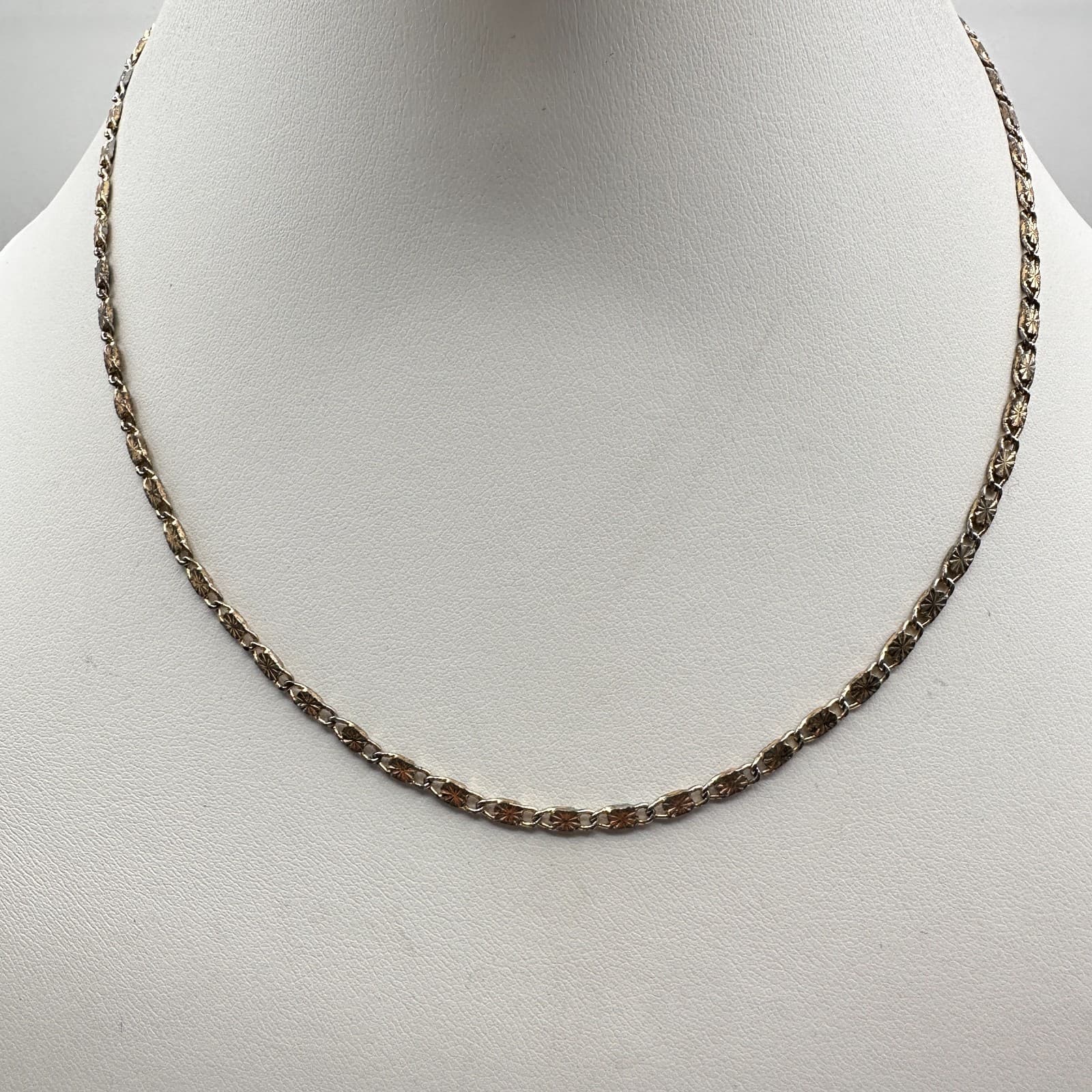 Vintage 90s Gold Tone Cut Starburst Link Chain Necklace Retro Women's Jewelry - Image 1