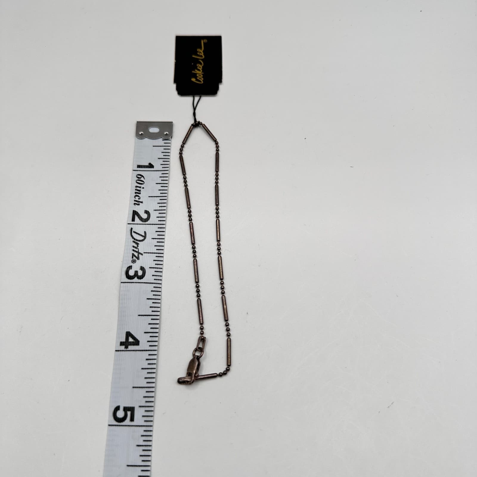 Vintage 70s Cookie Lee Gunmetal Finish Tube Bead Chain Choker Necklace Jewelry - Thumbnail 11