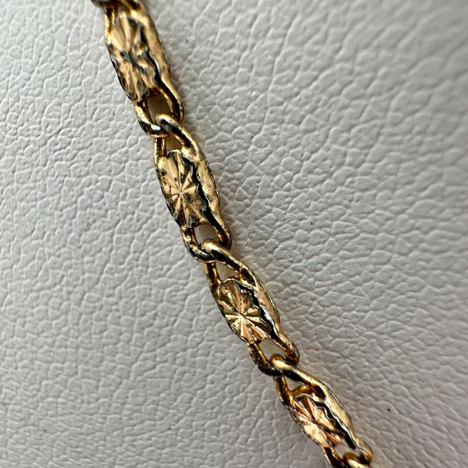 Vintage 90s Gold Tone Cut Starburst Link Chain Necklace Retro Women's Jewelry - Thumbnail 5