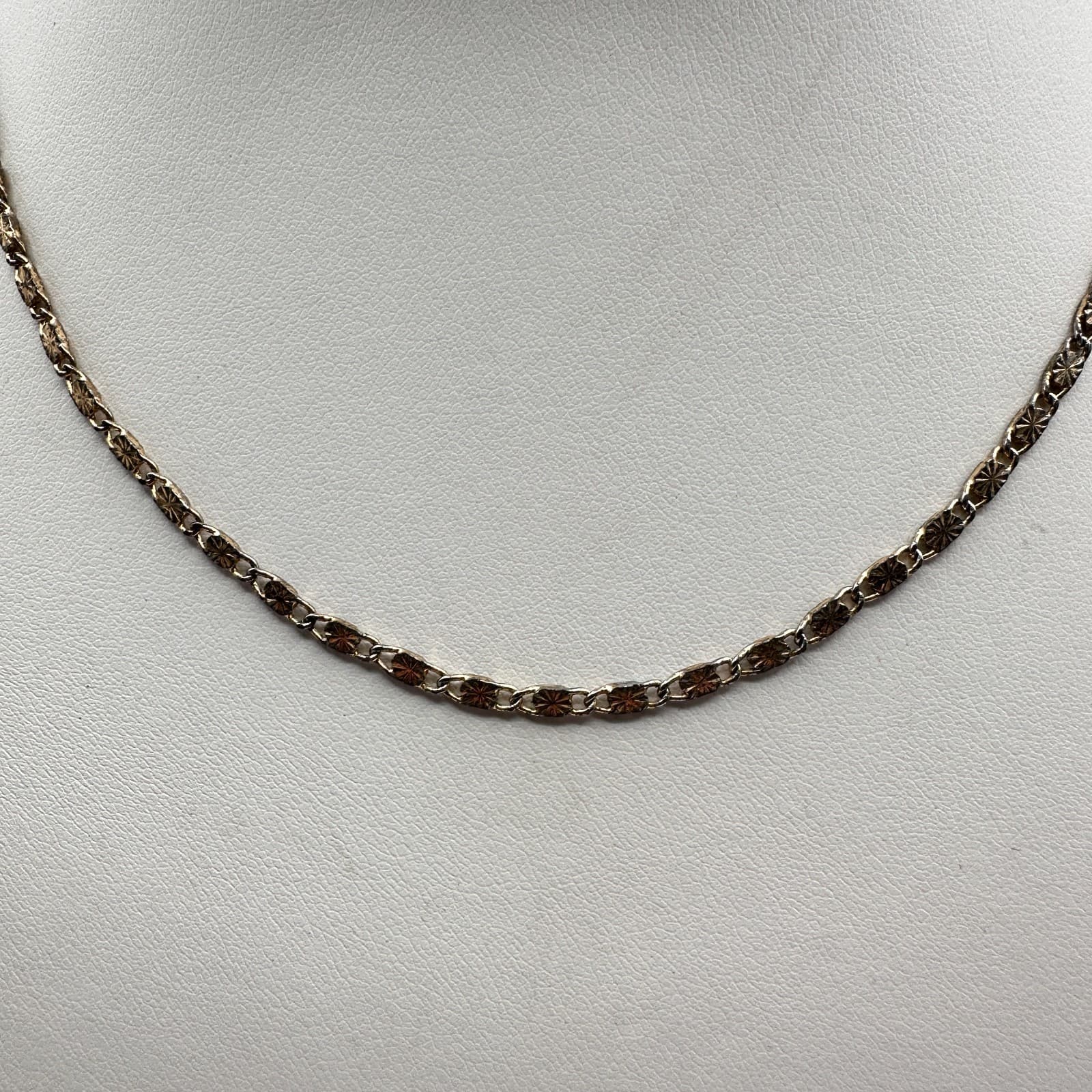 Vintage 90s Gold Tone Cut Starburst Link Chain Necklace Retro Women's Jewelry - Thumbnail 9