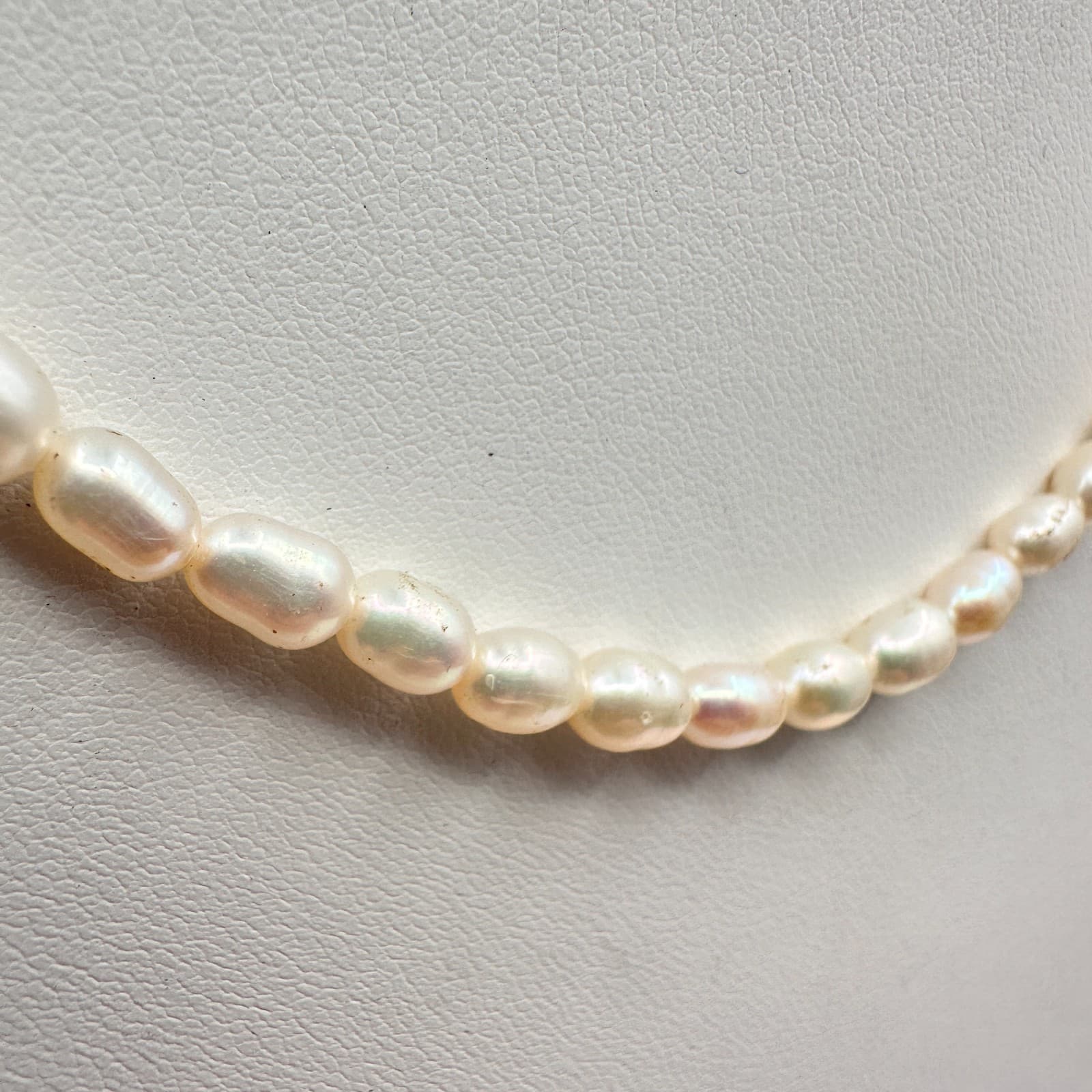 Vintage 90s Rice Pearl Beaded Necklace Cream Boho Retro Classic Women's Jewelry - Thumbnail 4