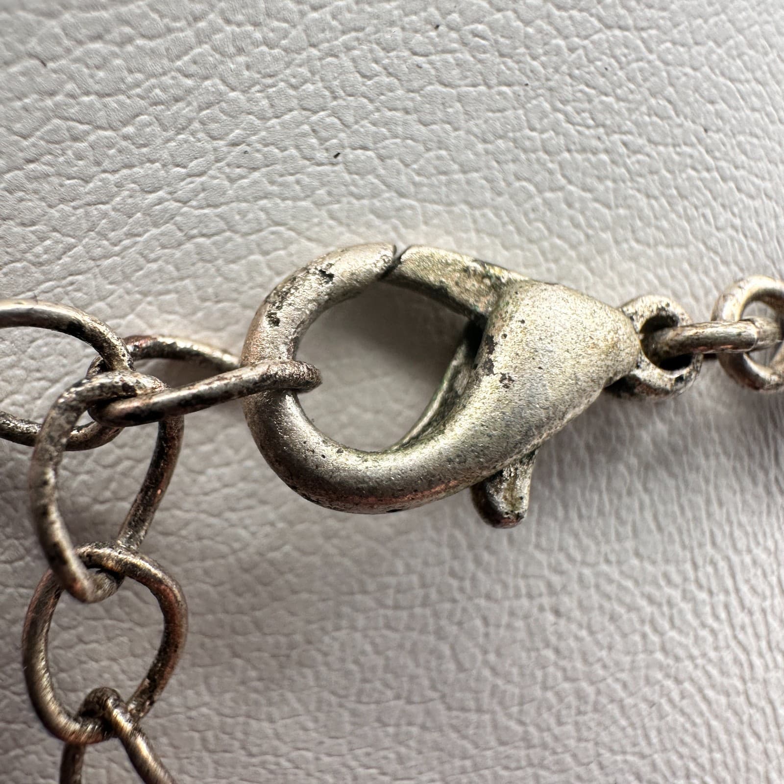 Vintage 90s Silver Tone Floral Pendant Necklace Glass Beaded Women's Jewelry - Thumbnail 11