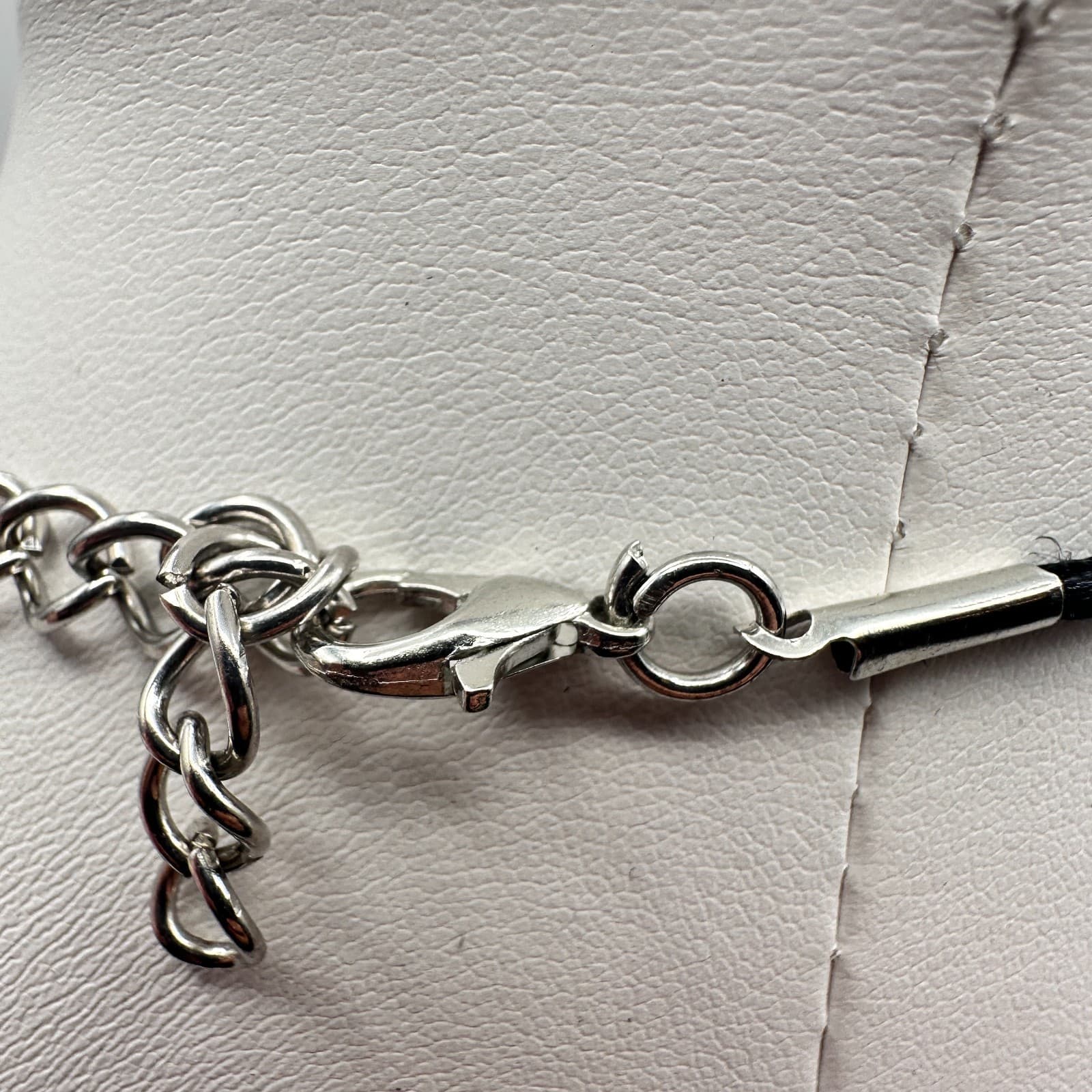 Vintage 90s Lampwork Art Glass Floral Pendant Necklace Green Calla Lily Jewelry - Thumbnail 8