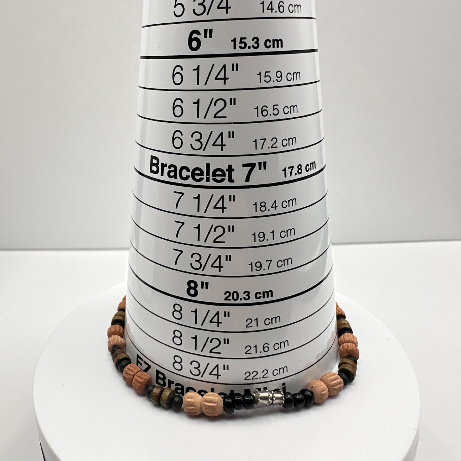 Vintage 90s Wood Bead Bracelet Earth Tone Boho Women's Classic Jewelry - Thumbnail 10