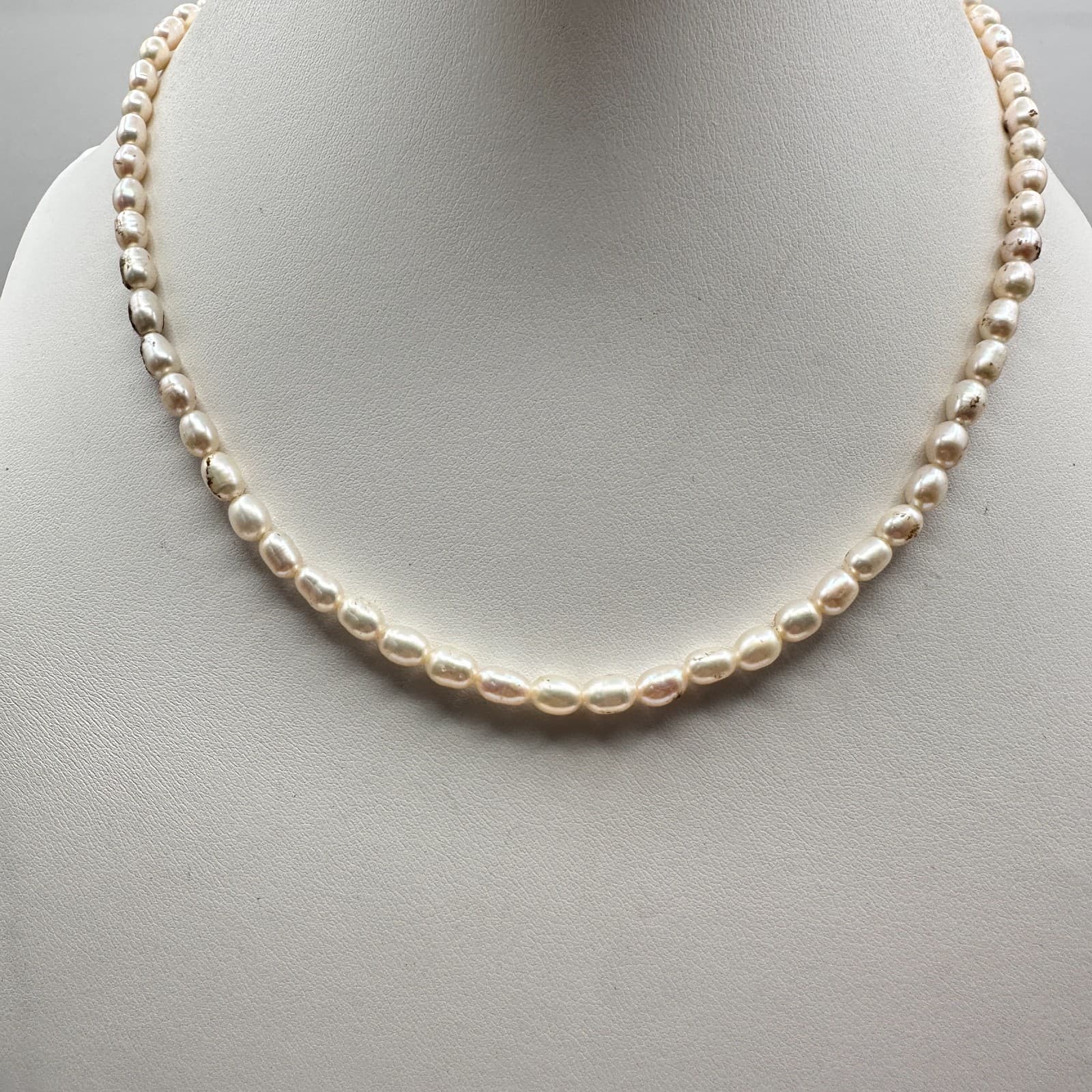 Vintage 90s Rice Pearl Beaded Necklace Cream Boho Retro Classic Women's Jewelry - Thumbnail 6