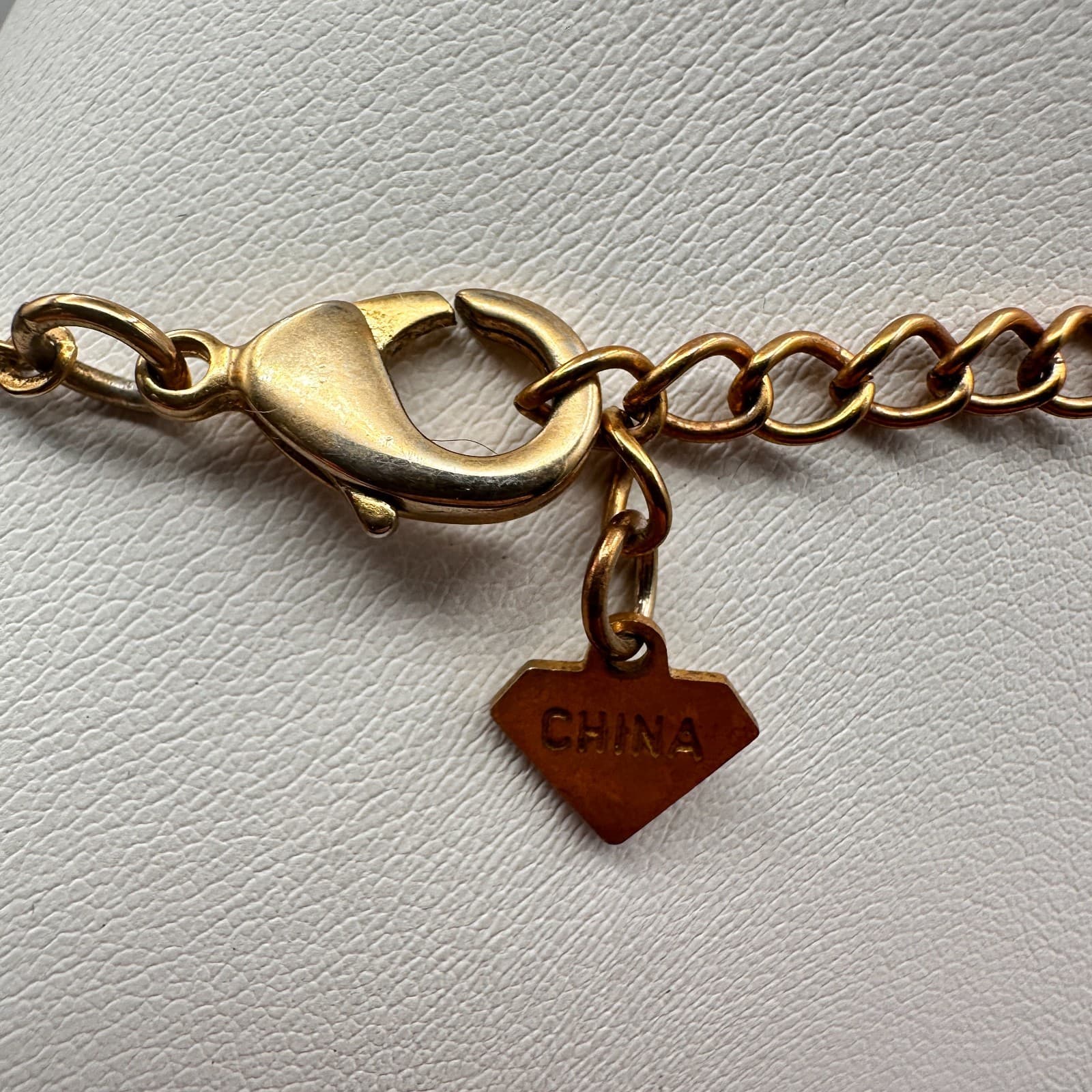 Vintage 90s C-Lee Green & Clear Faceted Glass Bead Necklace Leaf Pendant Jewelry - Thumbnail 9