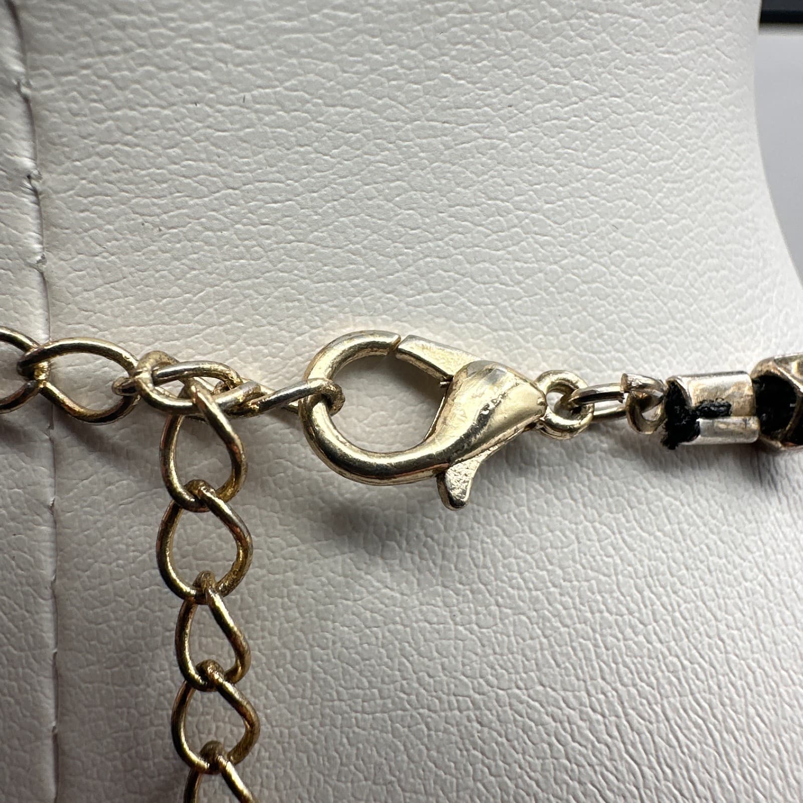 Vintage 90s Dichroic Glass Dove Necklace Rainbow Foil Pendant Black Cord Jewelry - Thumbnail 7