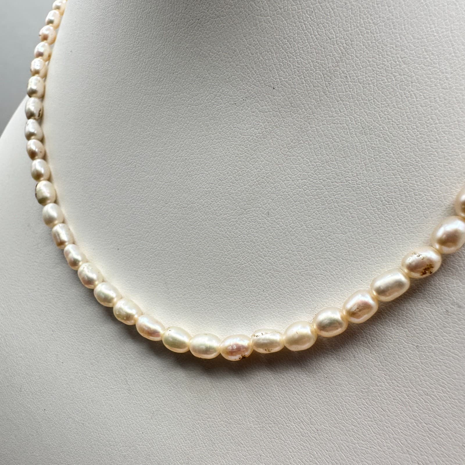Vintage 90s Rice Pearl Beaded Necklace Cream Boho Retro Classic Women's Jewelry - Thumbnail 5