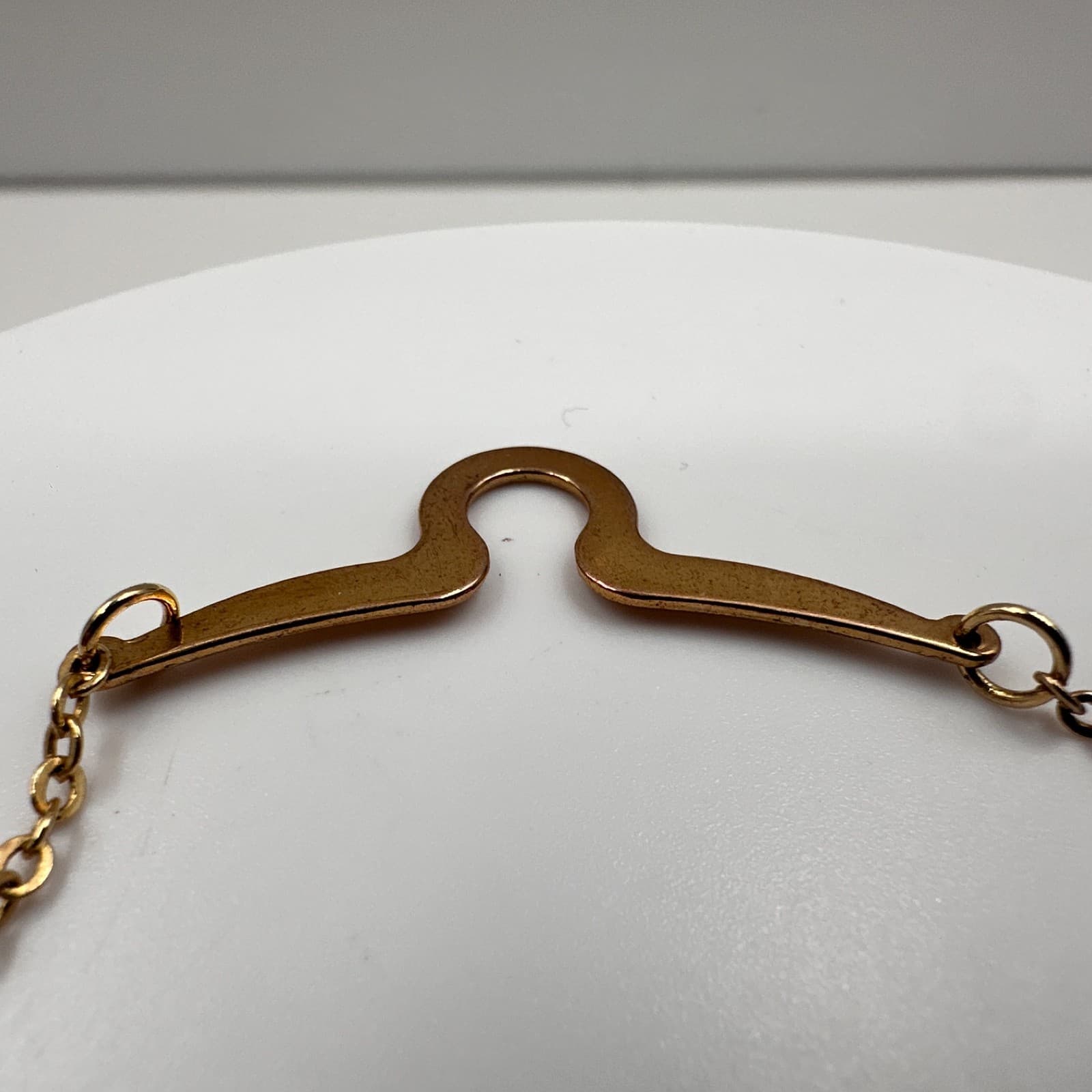 Vintage 90s Gold Tone Hexagon Black Bead Station Bracelet Minimalist Jewelry - Thumbnail 6