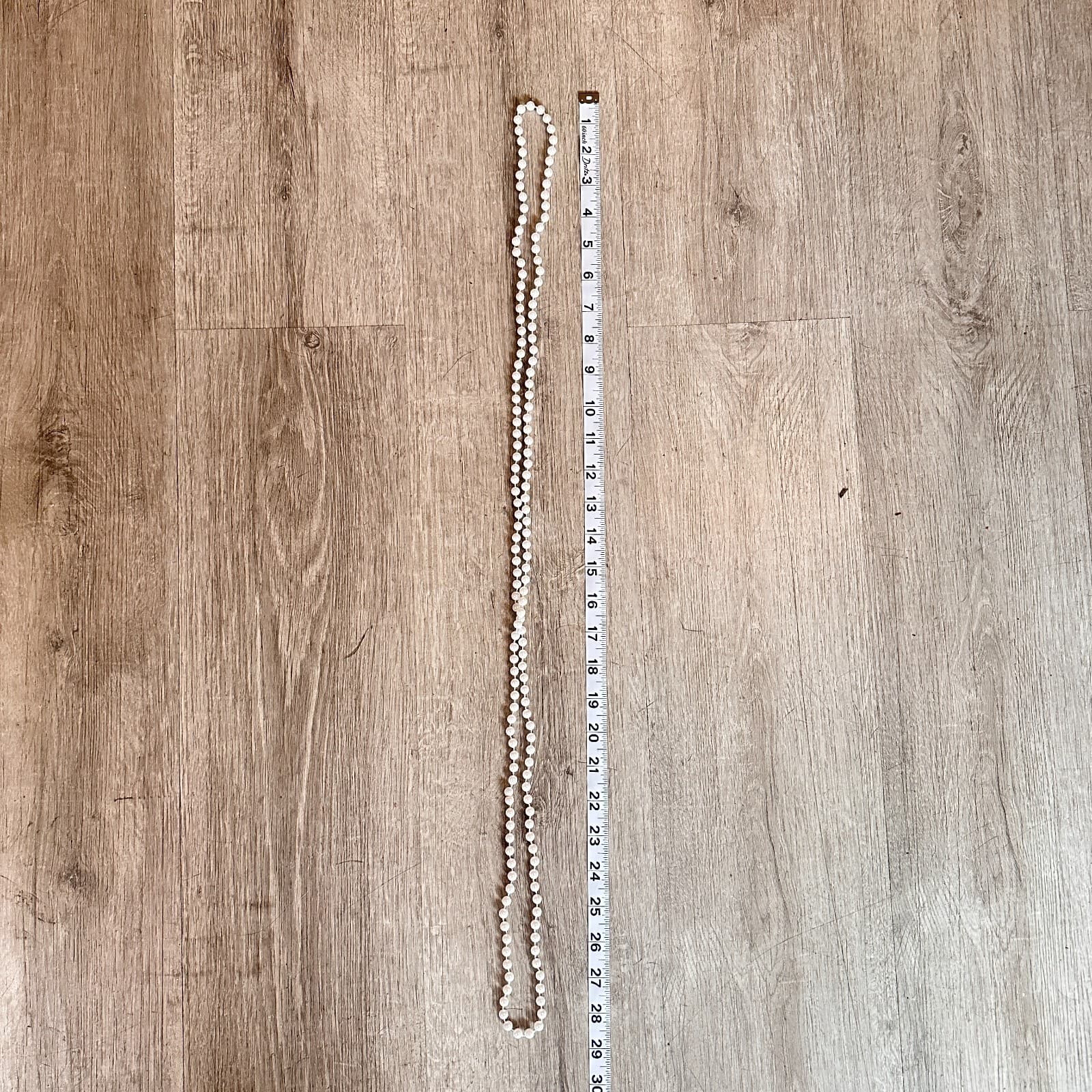 Vintage 90s Double Strand White Faux Pearl Necklace Long Layered Classic Jewelry - Thumbnail 9