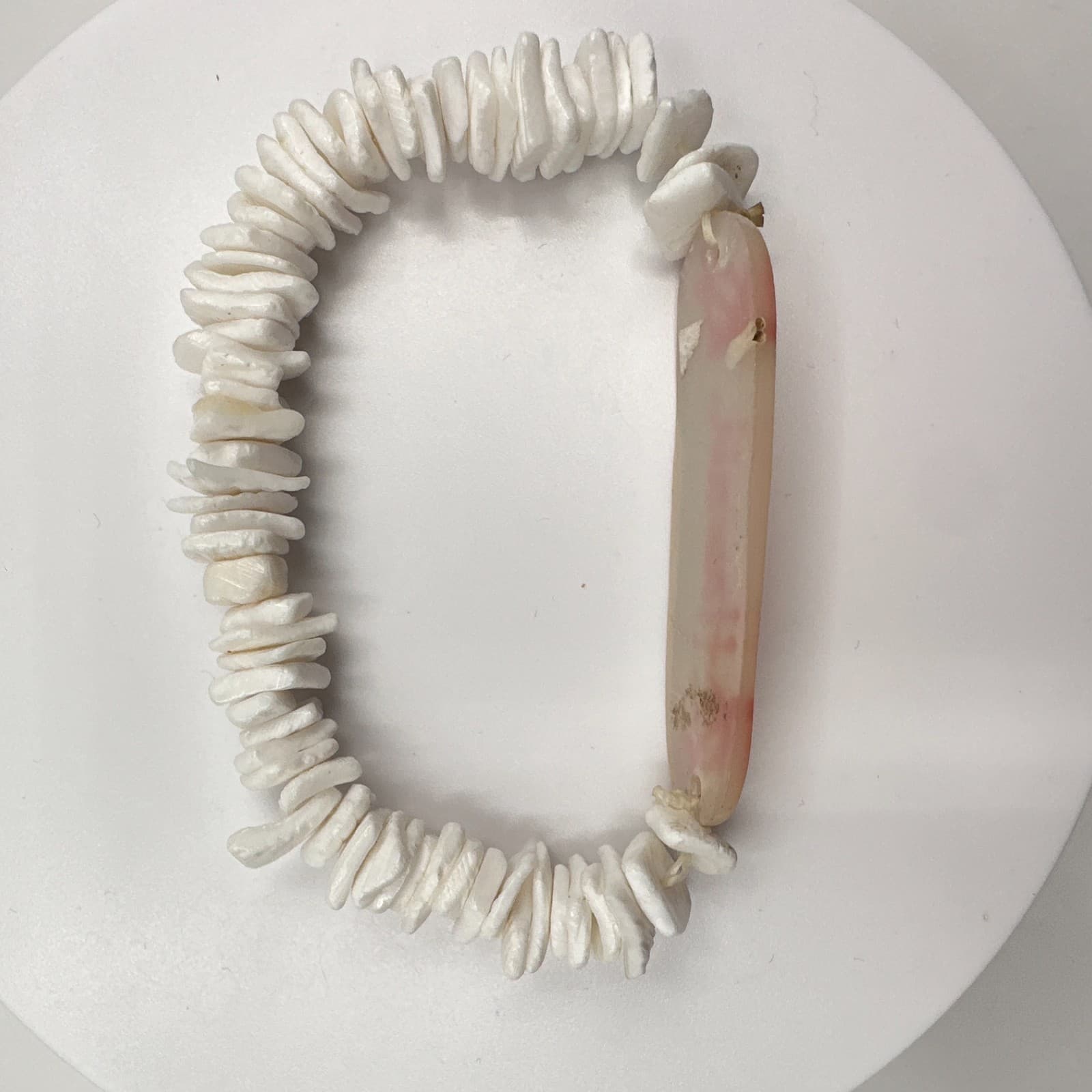 Vintage 90s Hawaii Shell Heishe Bead Stretch Bracelet White Red Sea Turtle Honu - Thumbnail 8