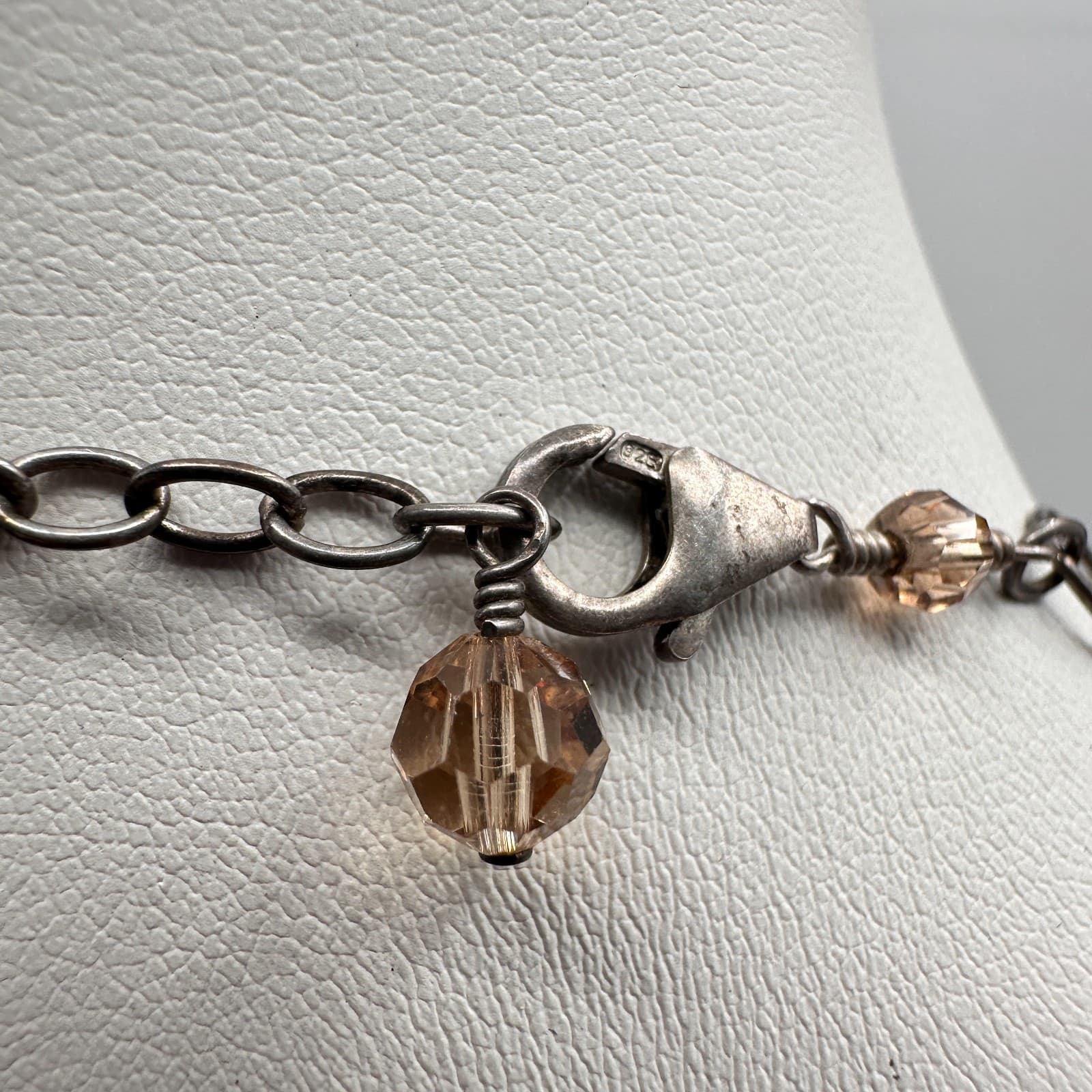 Vintage 90s Silver Jasper Teardrop Pearl Statement Necklace Boho Women's Jewelry - Thumbnail 10