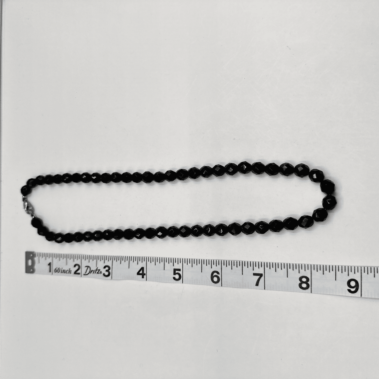 Vintage 90s Black Onyx Faceted Bead Necklace Statement Women's Classic Jewelry - Thumbnail 9