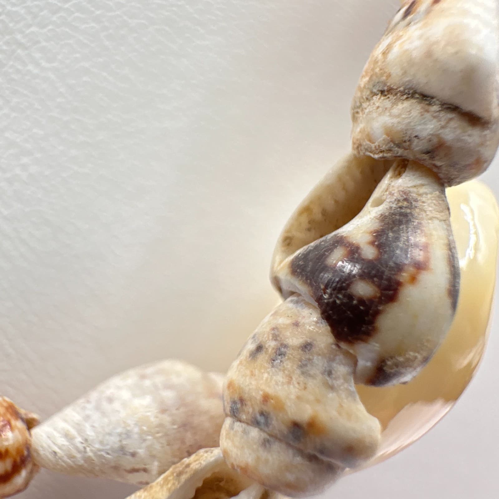 Vintage 90s Cowrie Sea Shell Double Strand Necklace Boho Beach Nautical Jewelry - Thumbnail 5