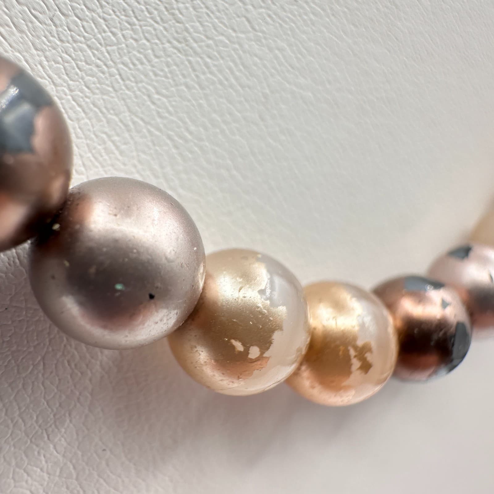 Vintage 90s Earth Tone Faux Pearl Strand Necklace Boho Classic Women's Jewelry - Thumbnail 6