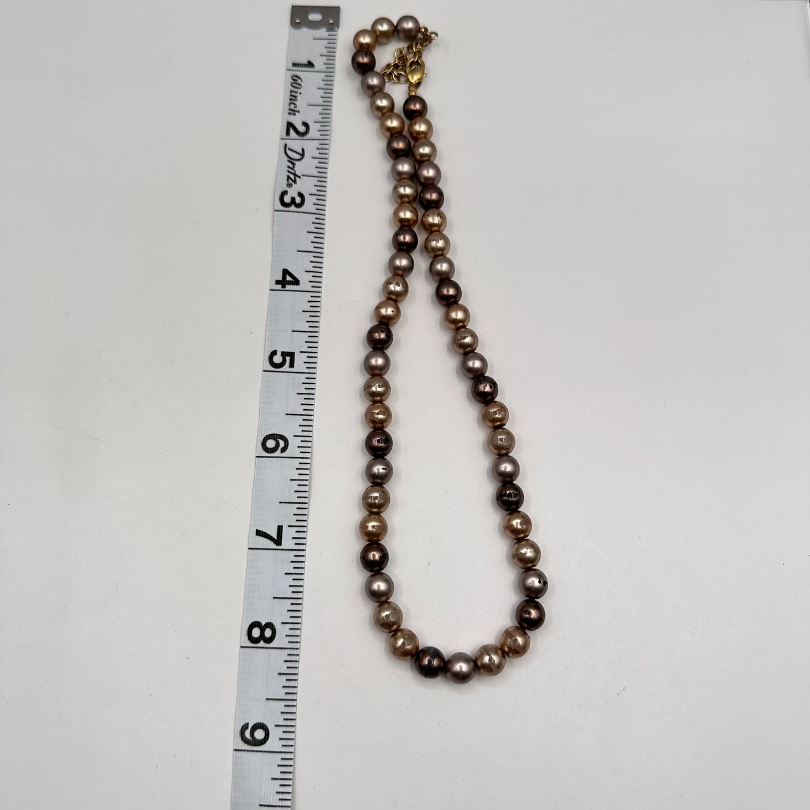 Vintage 90s Earth Tone Faux Pearl Strand Necklace Boho Classic Women's Jewelry - Thumbnail 11