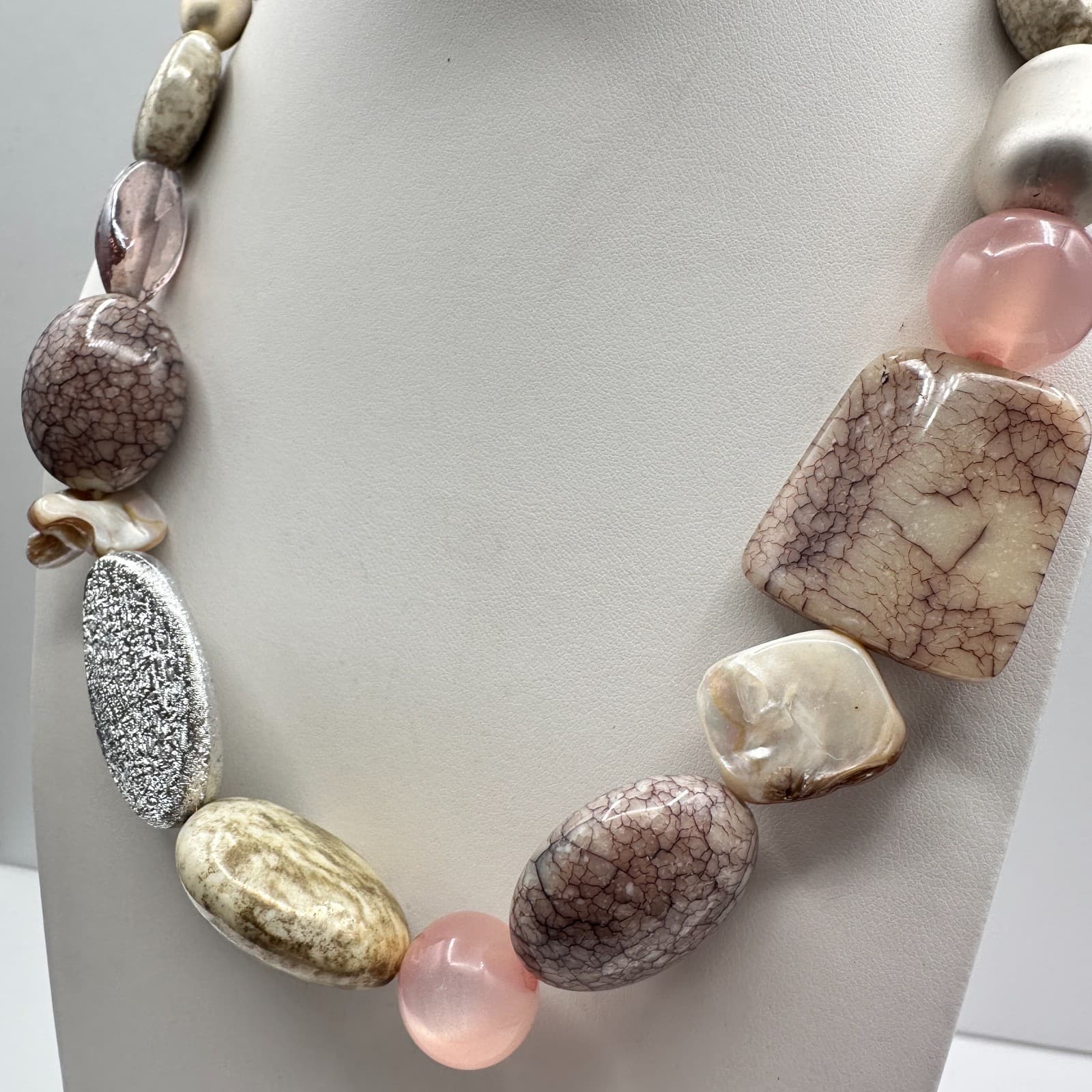 Vintage Y2K Chunky Stone Statement Necklace Boho Women's Classic Jewelry - Thumbnail 7