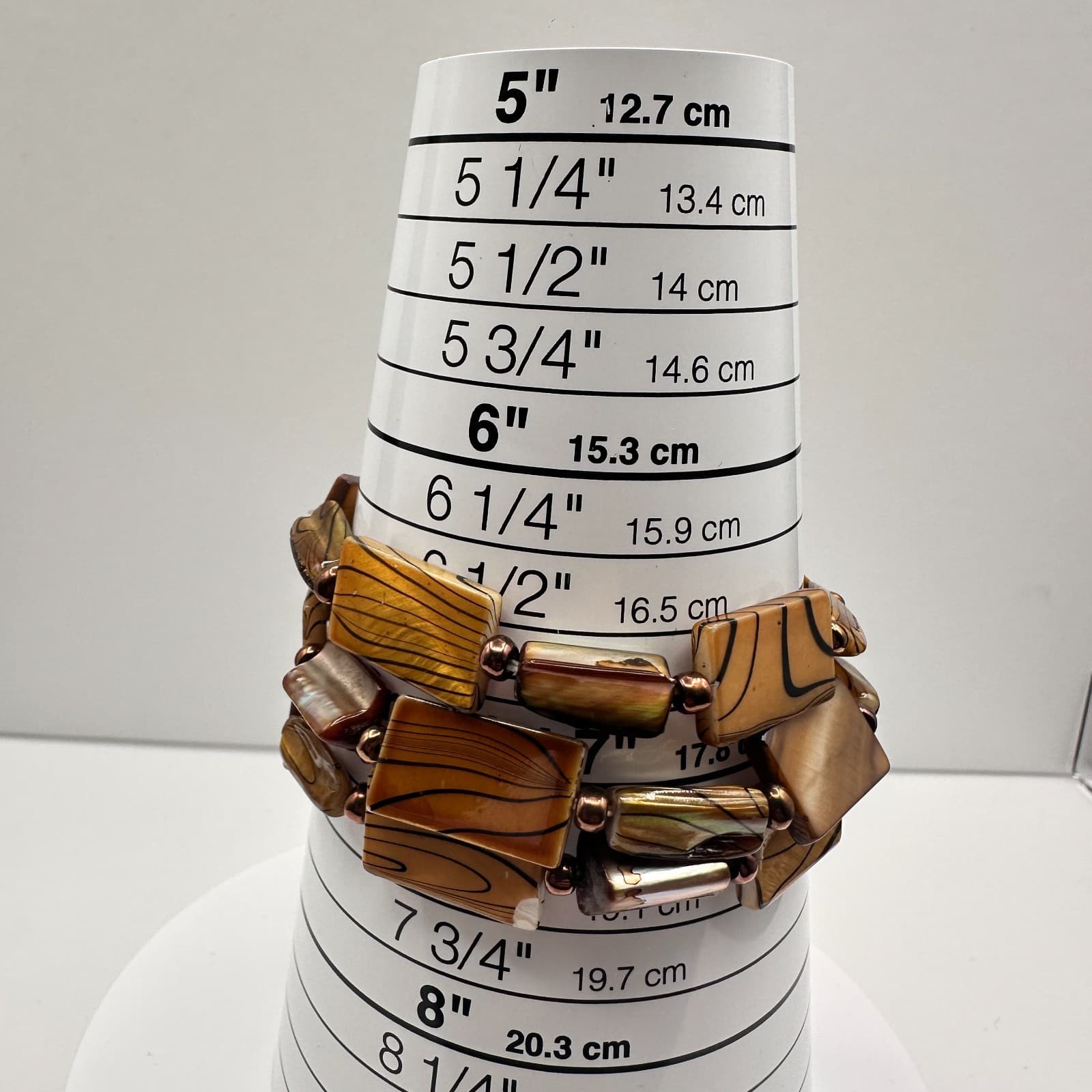 Vintage 90s Multi-Stand Stretch Bracelet Beads Chunky Boho Women's Jewelry - Thumbnail 9