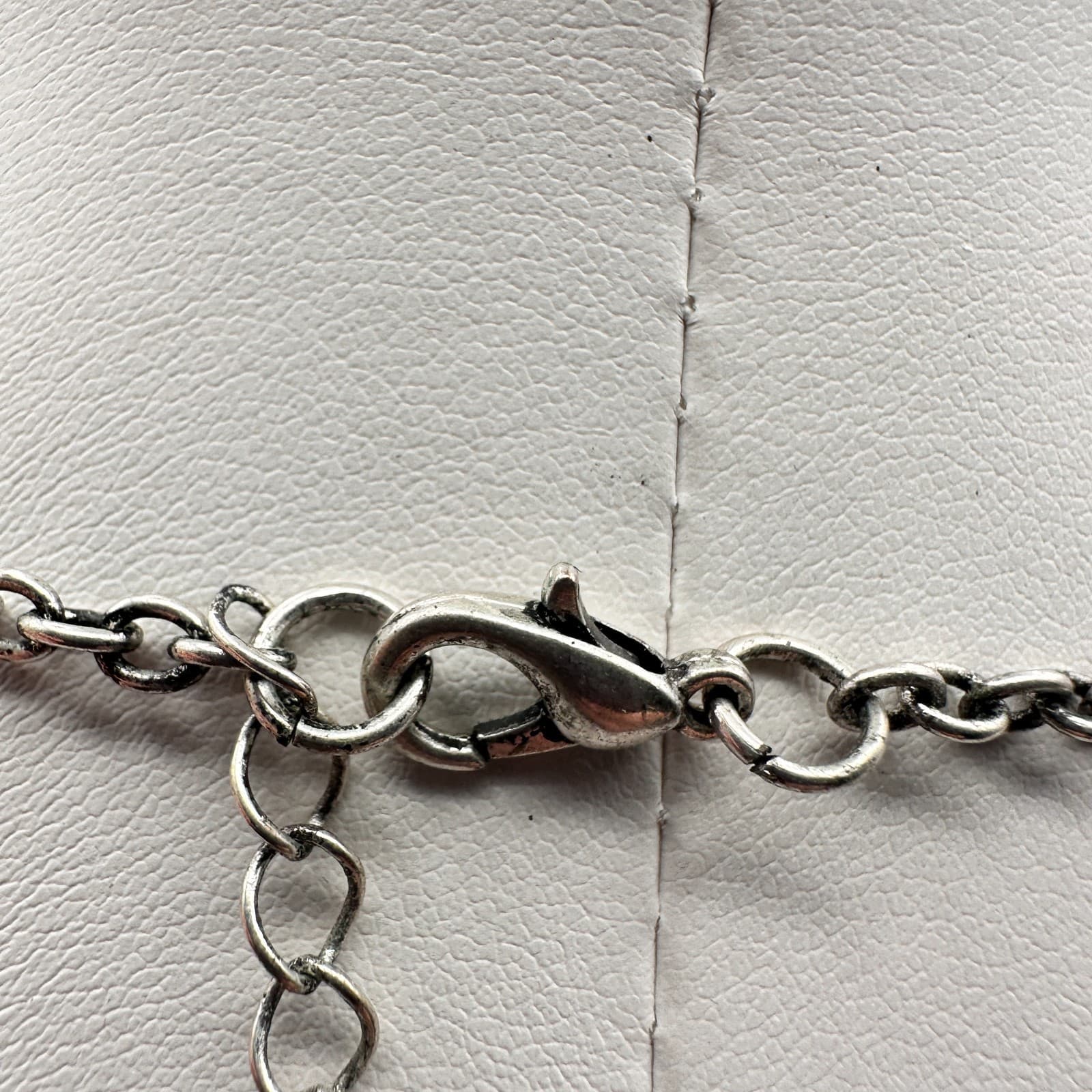 Vintage Y2K Silver Tone Geometric Medallion Statement Necklace Rhinestone Boho - Thumbnail 9