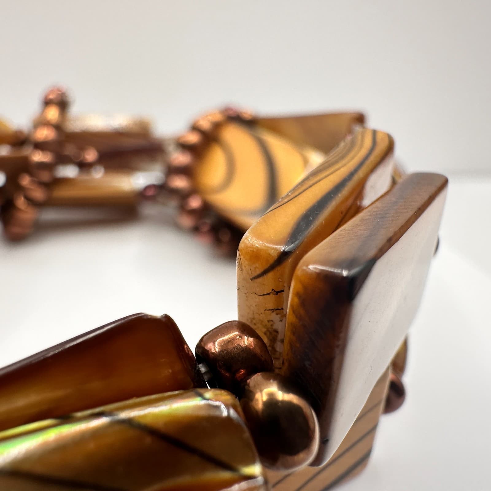 Vintage 90s Multi-Stand Stretch Bracelet Beads Chunky Boho Women's Jewelry - Thumbnail 8