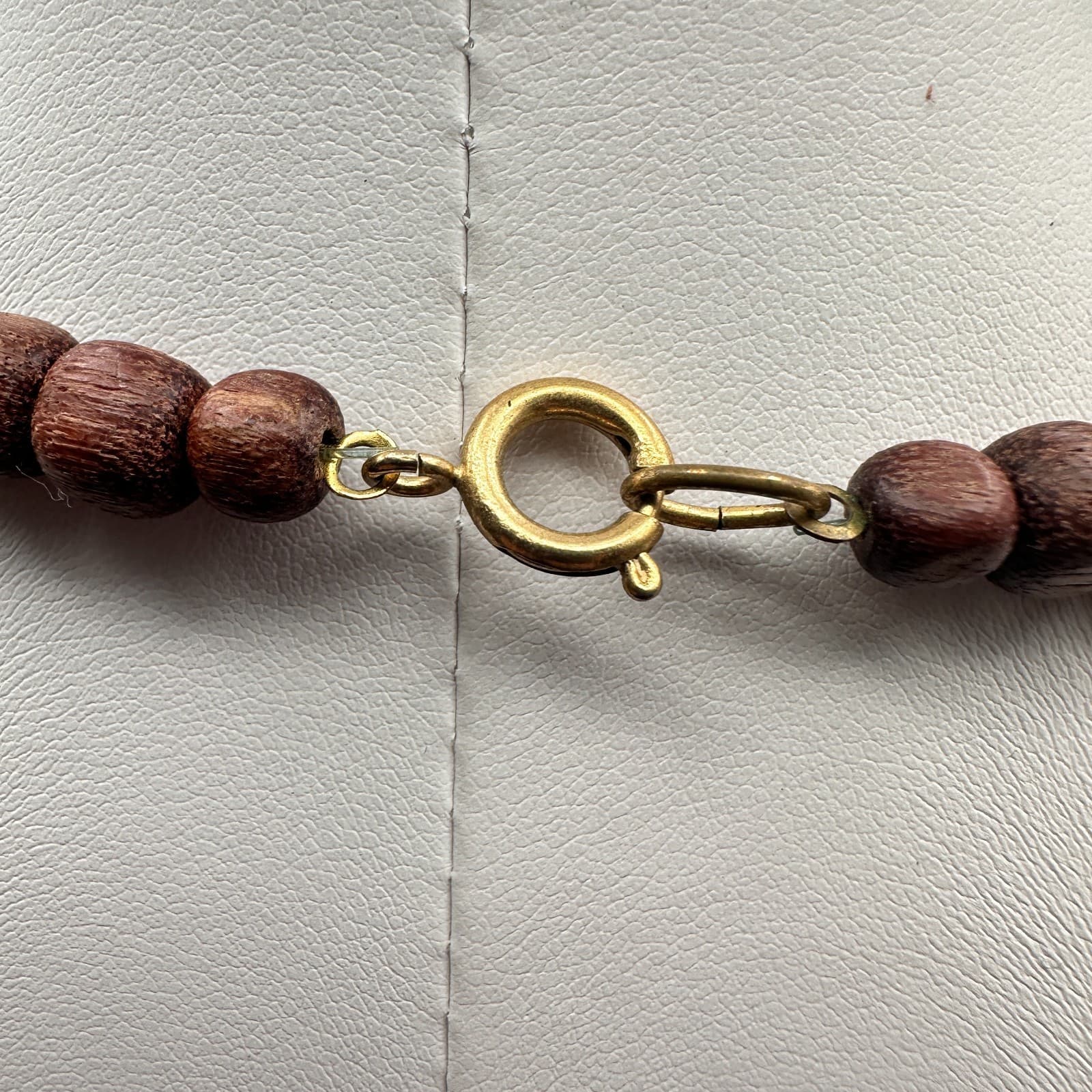 Vintage 90s Wood Spike Necklace Brown Beaded Boho Tribal Fringe Necklace Jewelry - Thumbnail 7