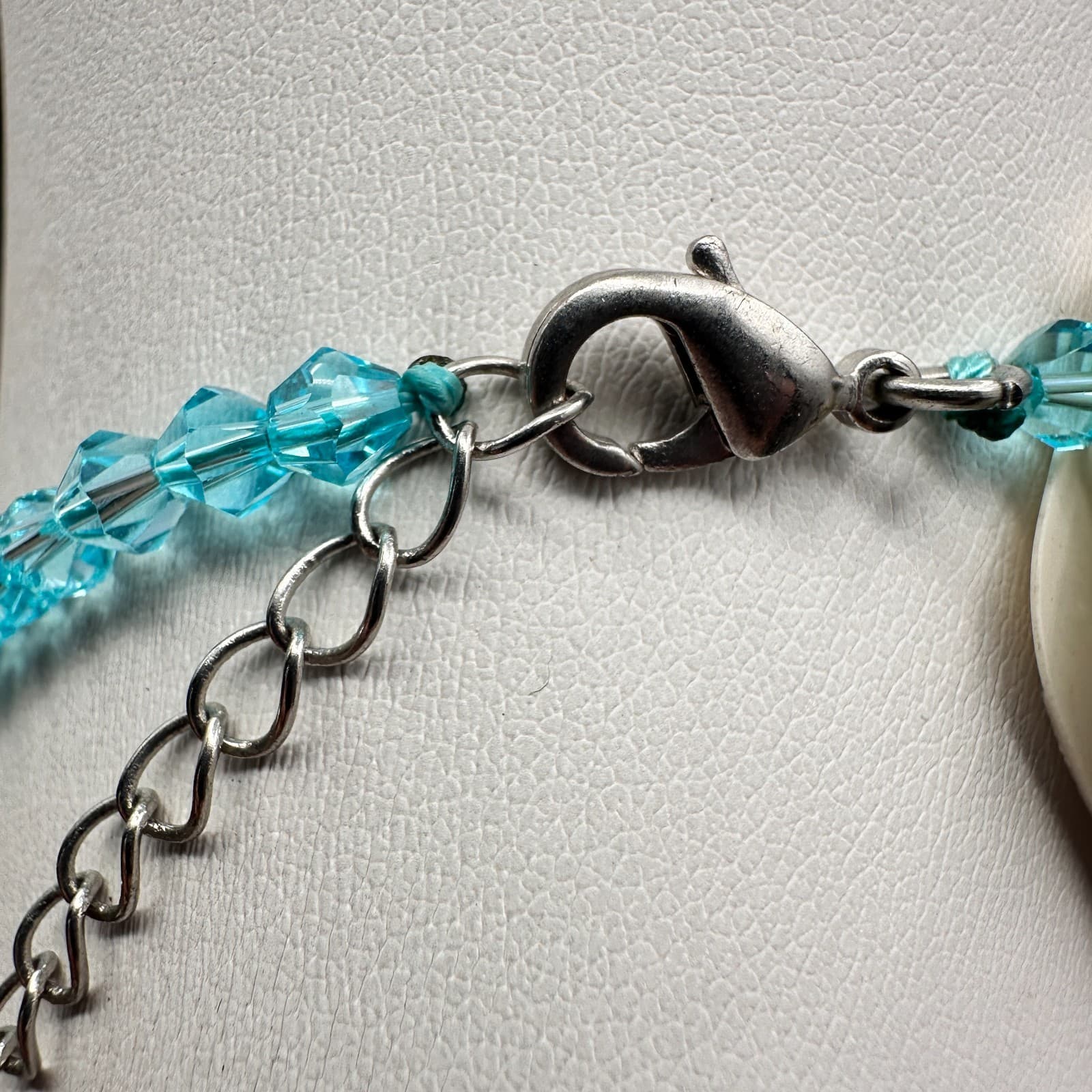 Vintage 90s Turquoise Howlite Beaded Necklace Blue Crystal Statement Jewelry - Thumbnail 7