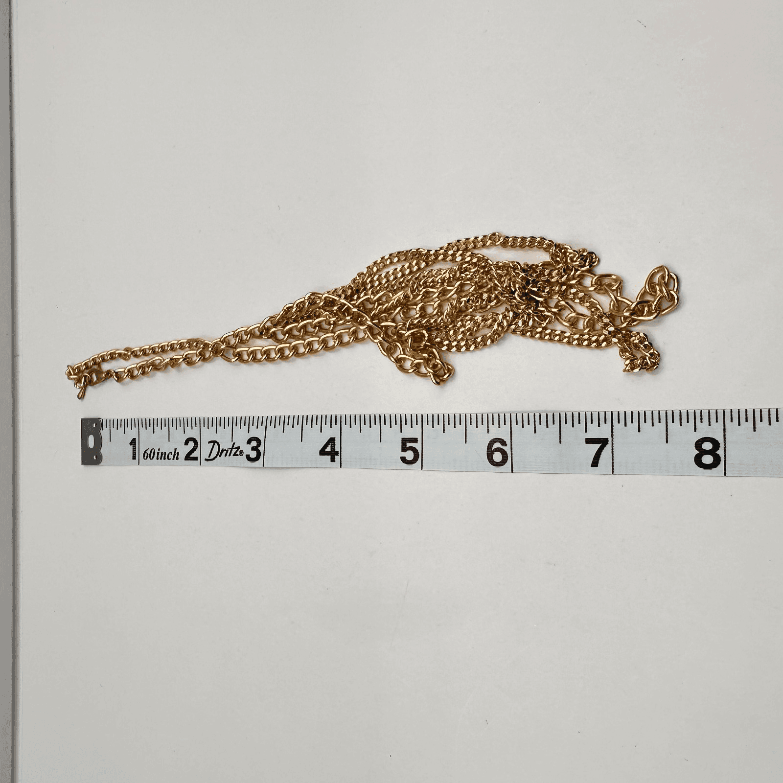 Vintage 90s Gold Tone Multi Layered Chain Necklace Chunky Statement Boho Jewelry - Thumbnail 7