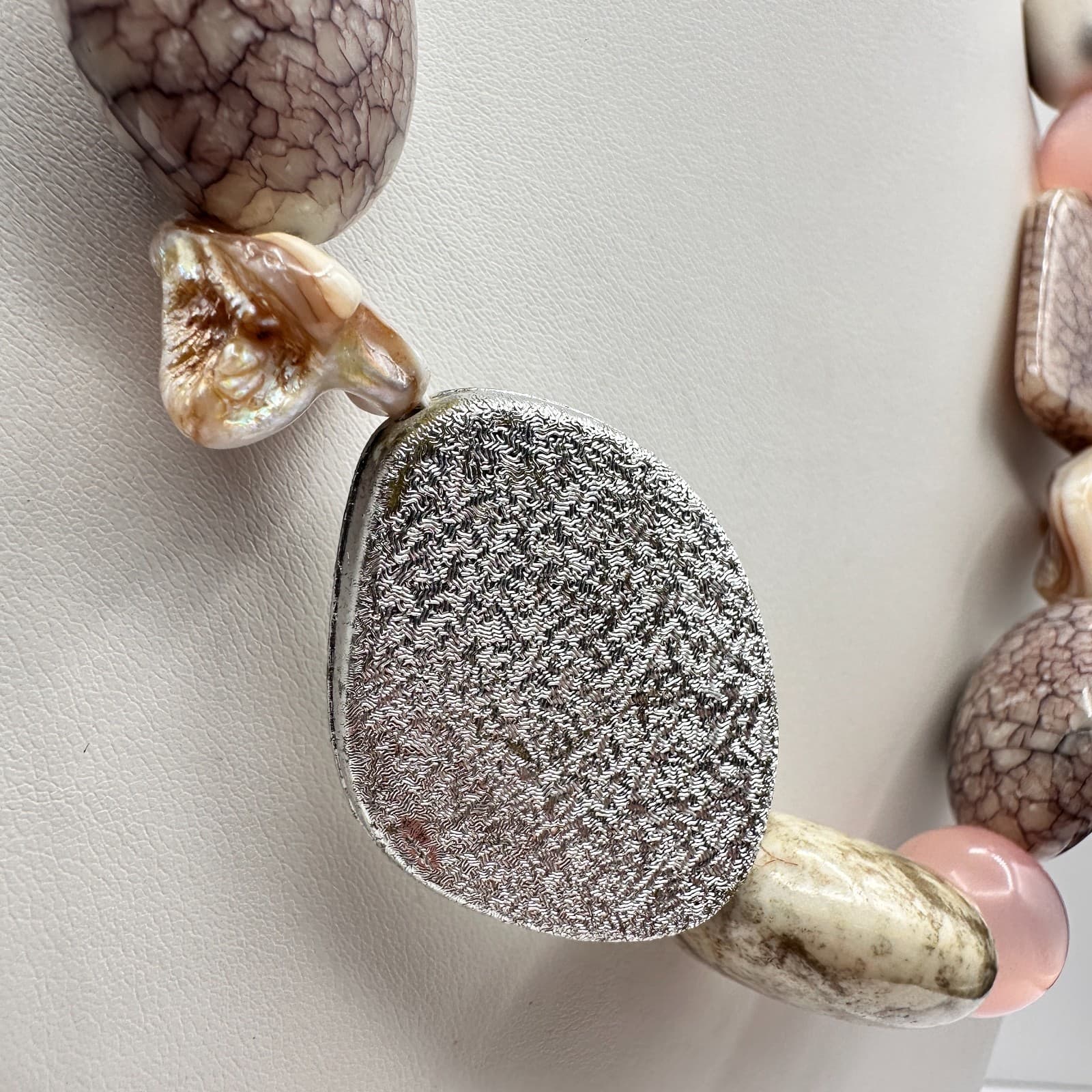 Vintage Y2K Chunky Stone Statement Necklace Boho Women's Classic Jewelry - Thumbnail 3