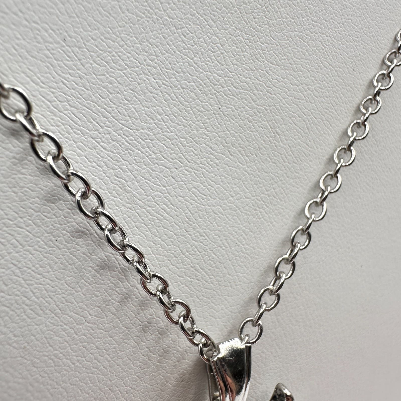 Vintage Y2K Silver Tone Owl Pendant Necklace Black Boho Women's Classic Jewelry - Thumbnail 5