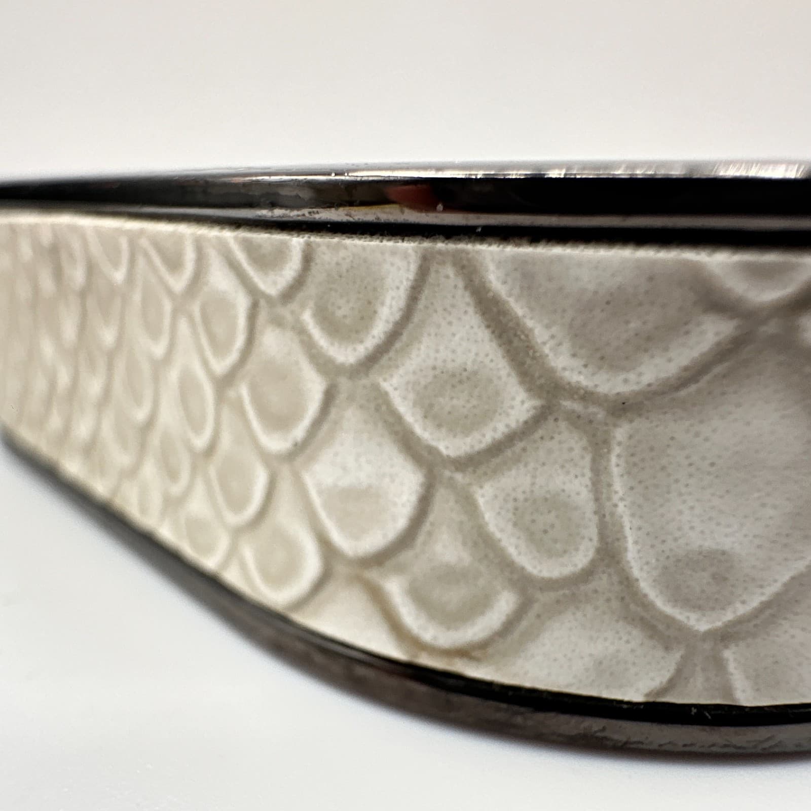 Vintage Y2K Faux Snakeskin Bracelet Hinge Hand Statement Women's Classic Jewelry - Thumbnail 6