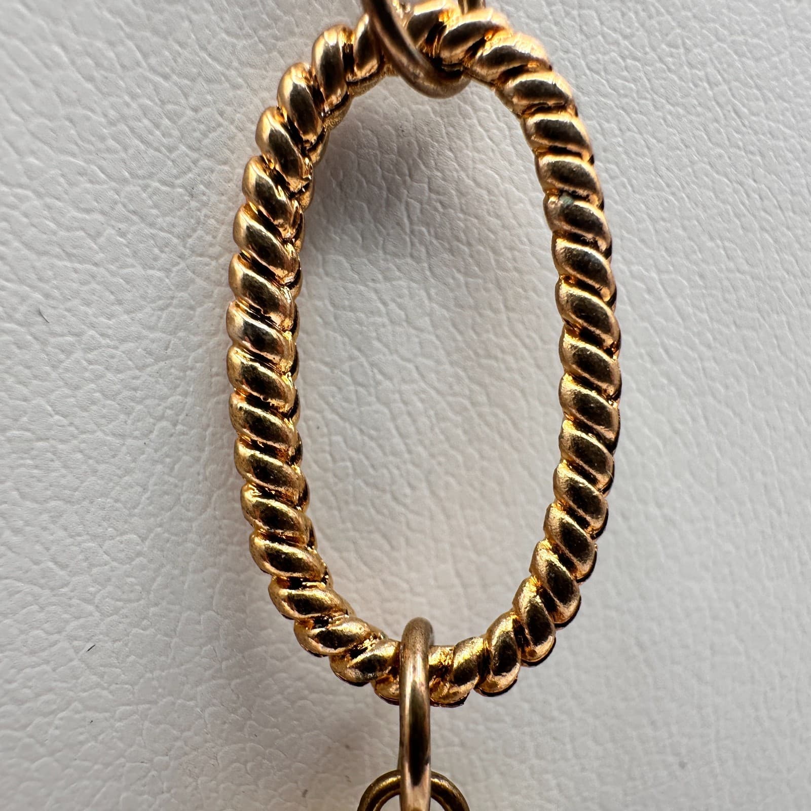 Vintage 90s Amber Citrine Glass Pendant Necklace Gold Tone Beaded Boho Statement - Thumbnail 5