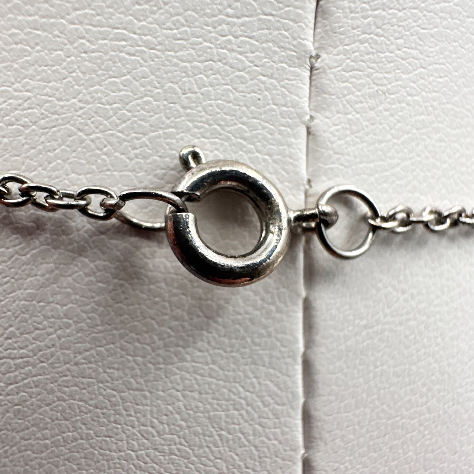 Vintage 90s Dolphin Pendant Necklace Silver Tone Blue Crystal Beaded Ocean Boho - Thumbnail 6